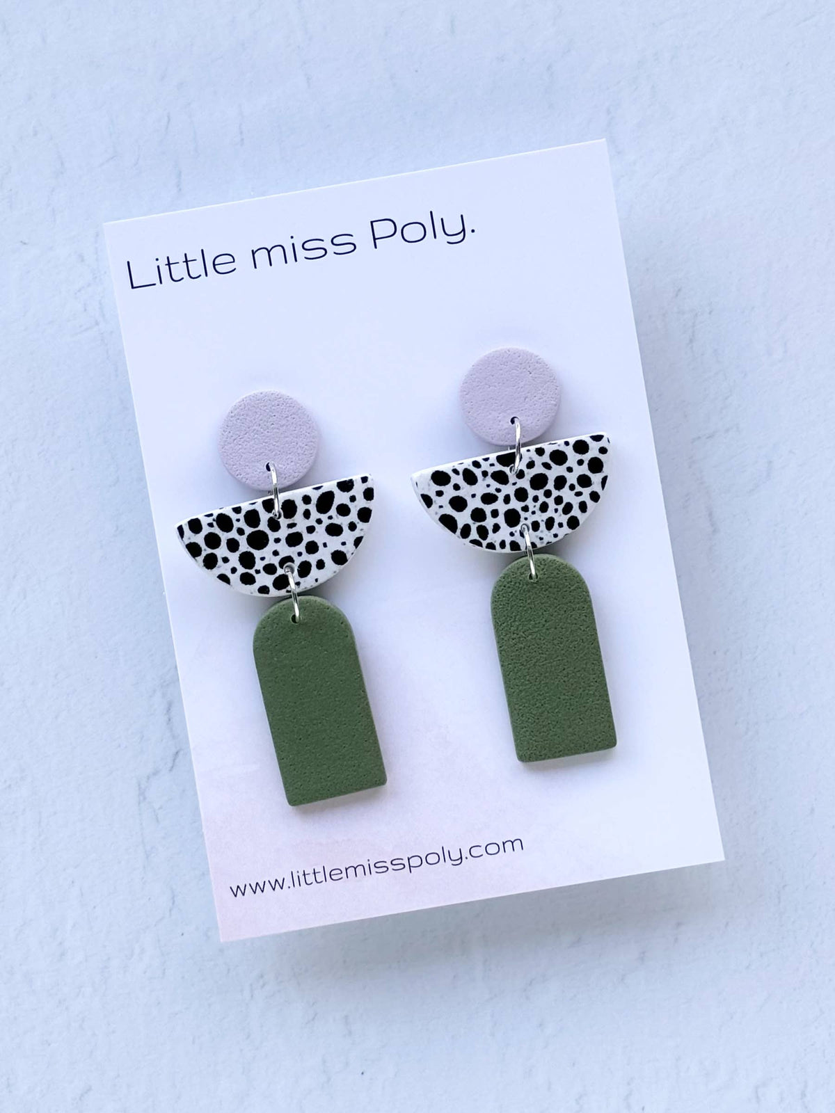 Cleo Dangle - Lilac & Olive Green
