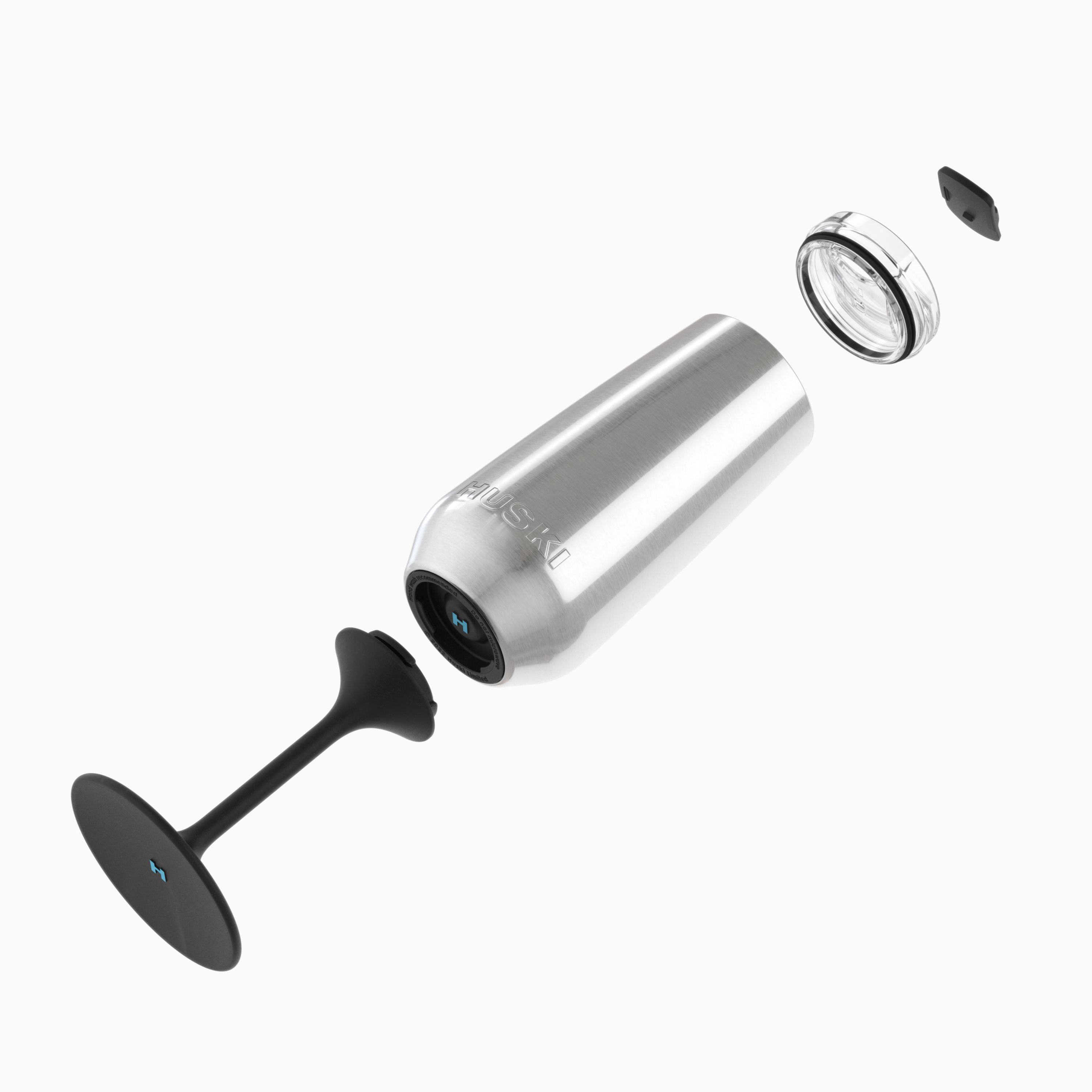 Huski Champagne Flute in white with a clear glass body and a sleek, modern design for elegant champagne serving.