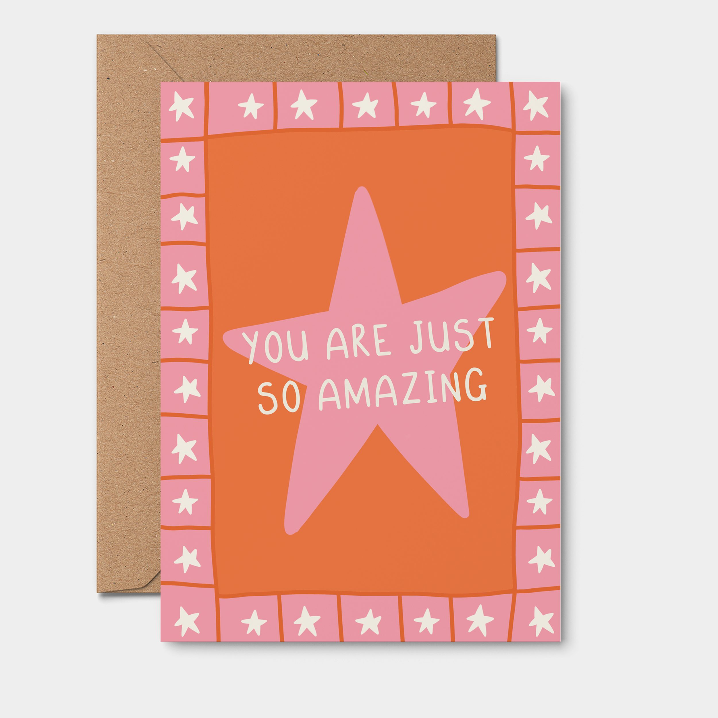 Orange appreciation card from From Rosalie with "You Are Amazing" message, featuring vibrant orange design and elegant lettering.