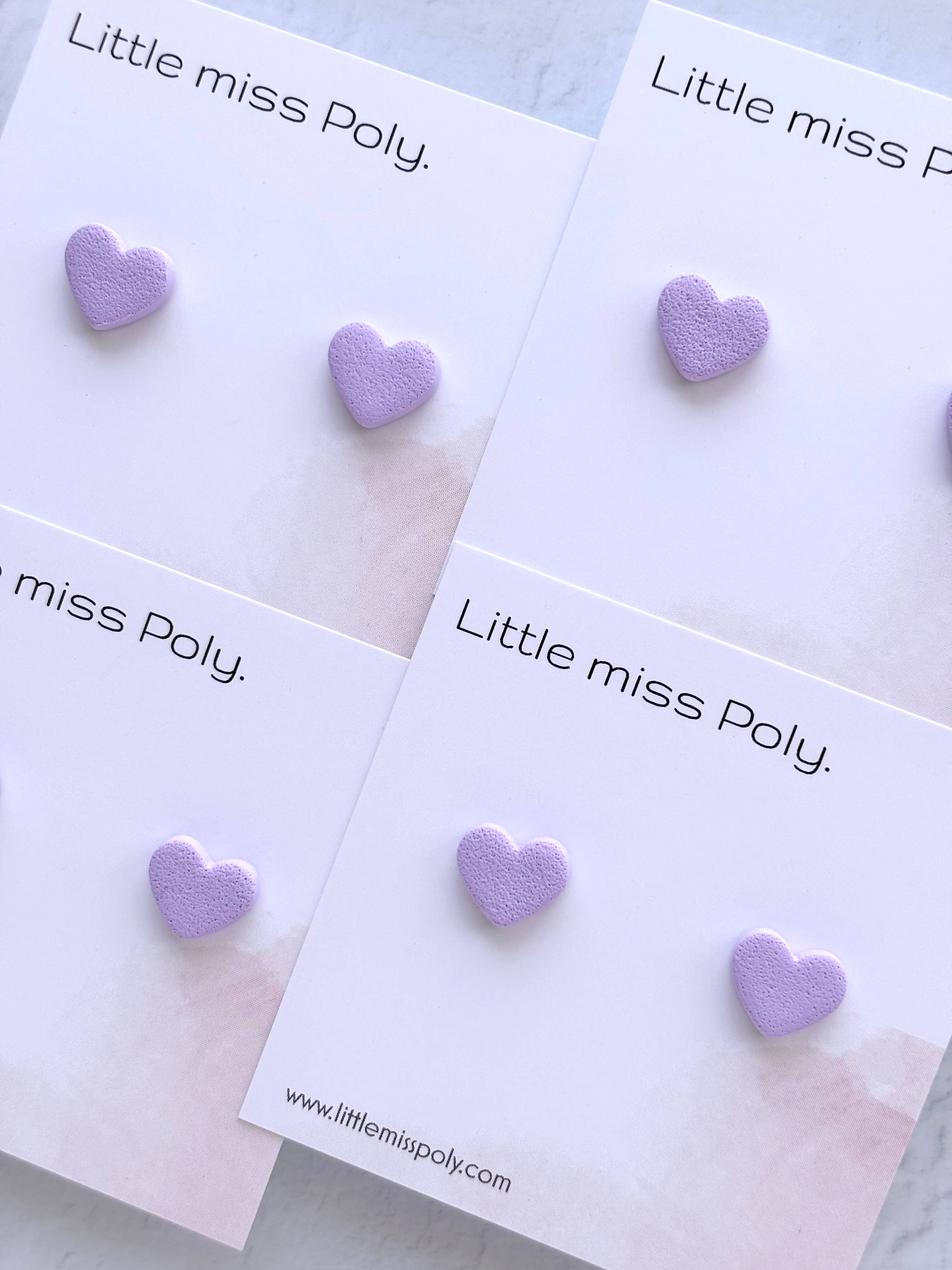 Mini Heart Stud - Purple
