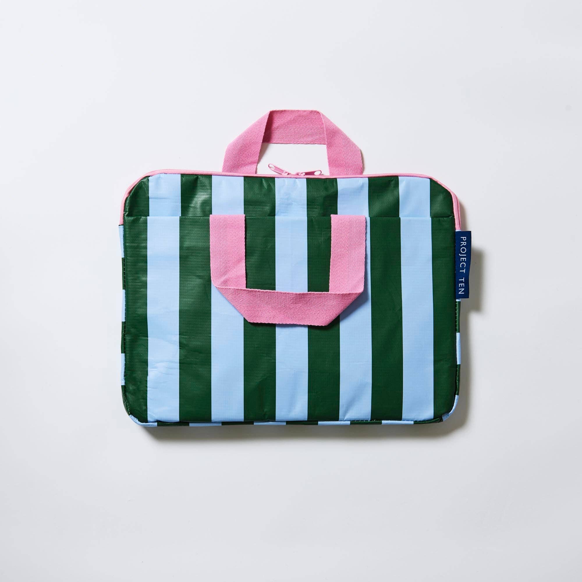 Laptop Case – Green Blue Stripe
