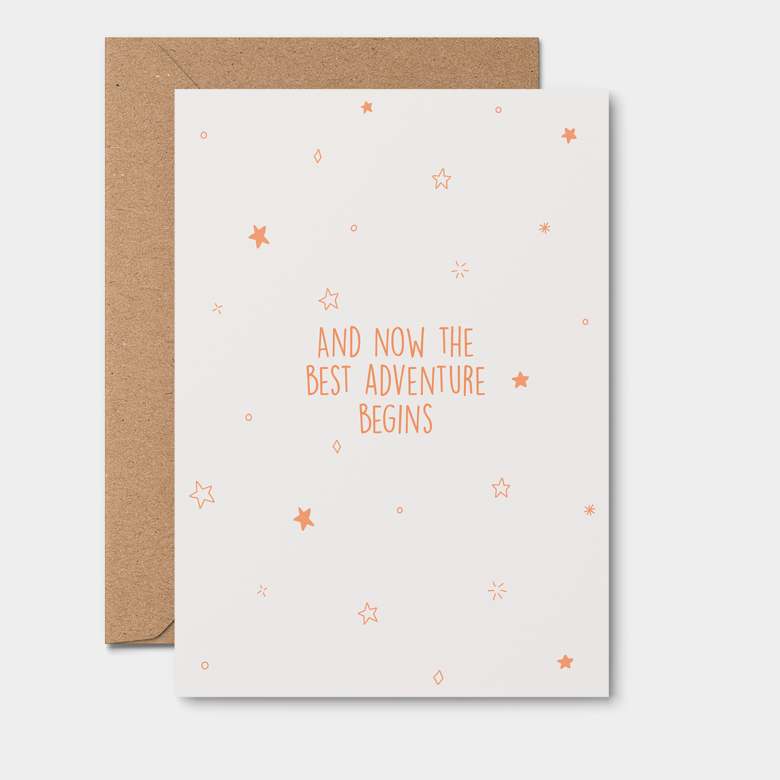 Newborn baby greeting card featuring "The Best Adventure Begins" message, from Rosalie, with a baby-themed design and soft colors.