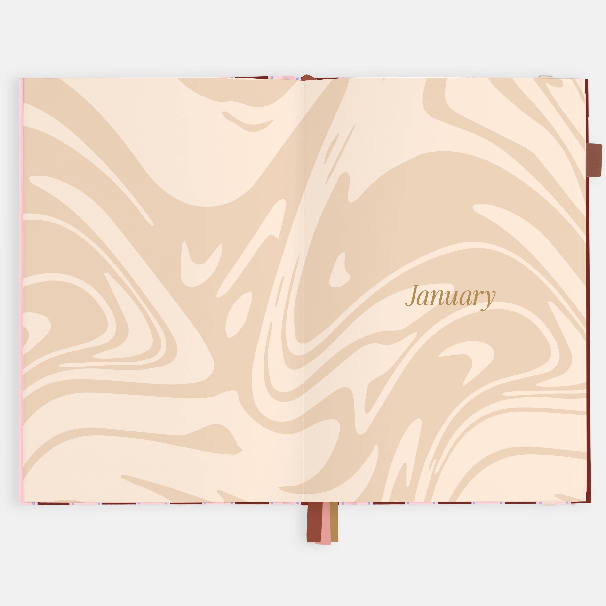 2026 Burgundy Stripe A5 Vertical Planner