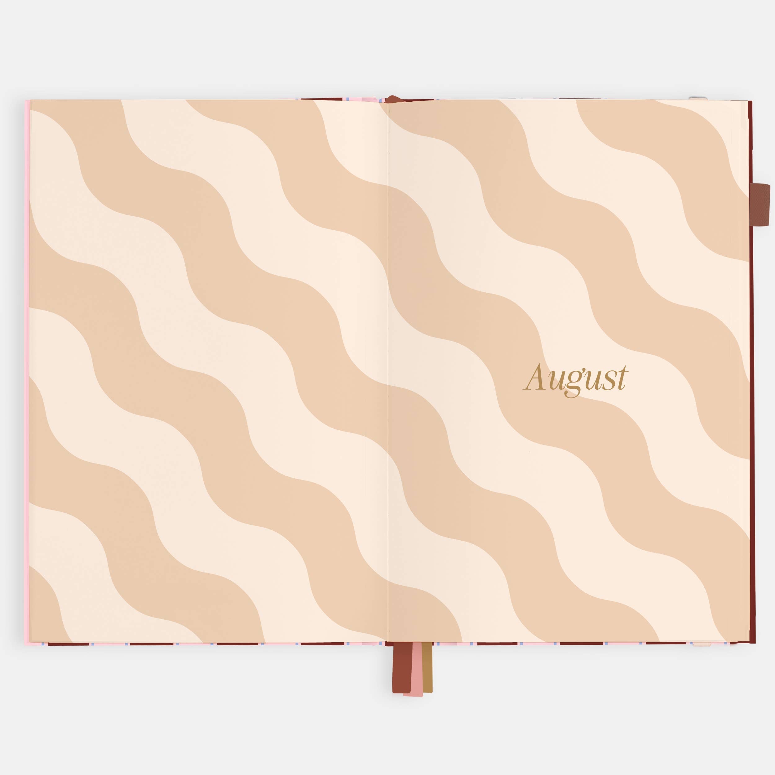 2026 Burgundy Stripe A5 Vertical Planner