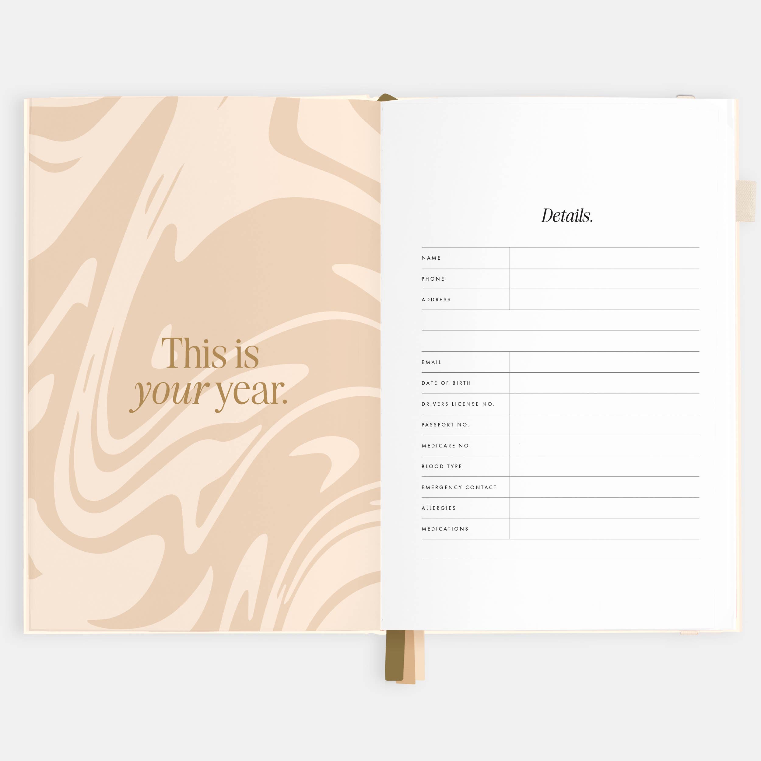2026 Creme A5 Vertical Planner