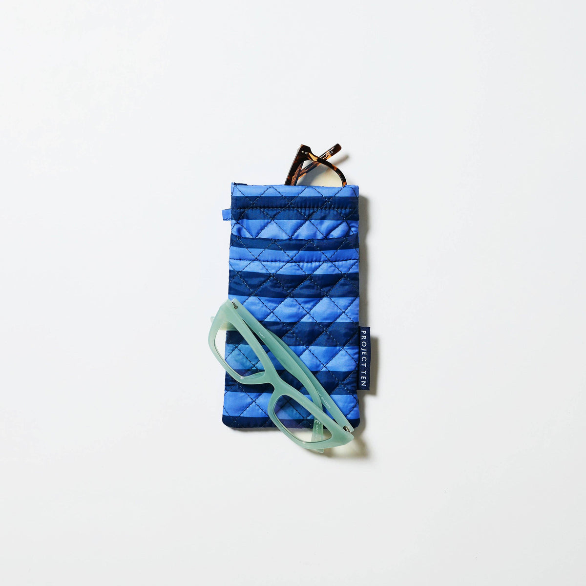 Double Glasses Case – Blue Stripe