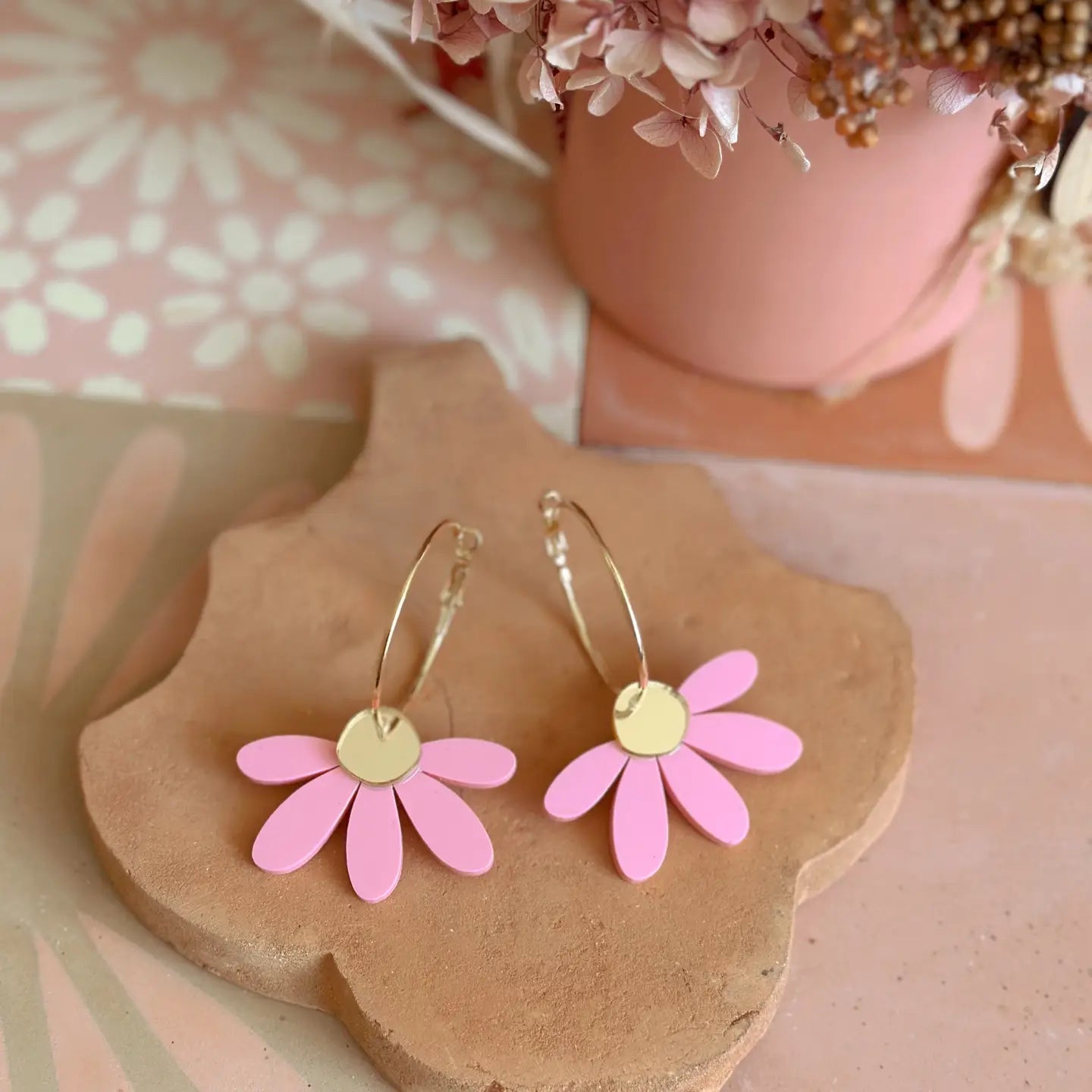 Jumbo Daisy Hoop Earrings