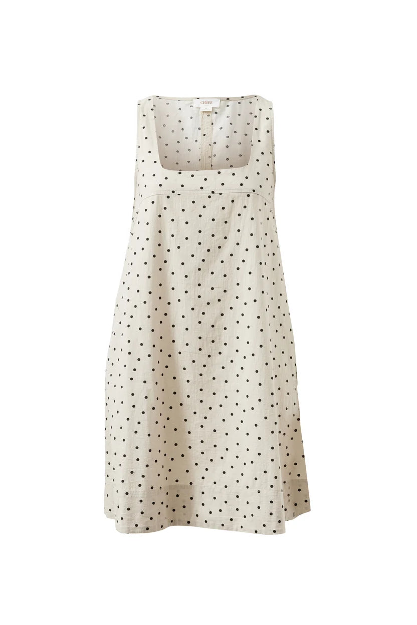 Ceres Life Parker Mini Dress - Putty Scattered Spot