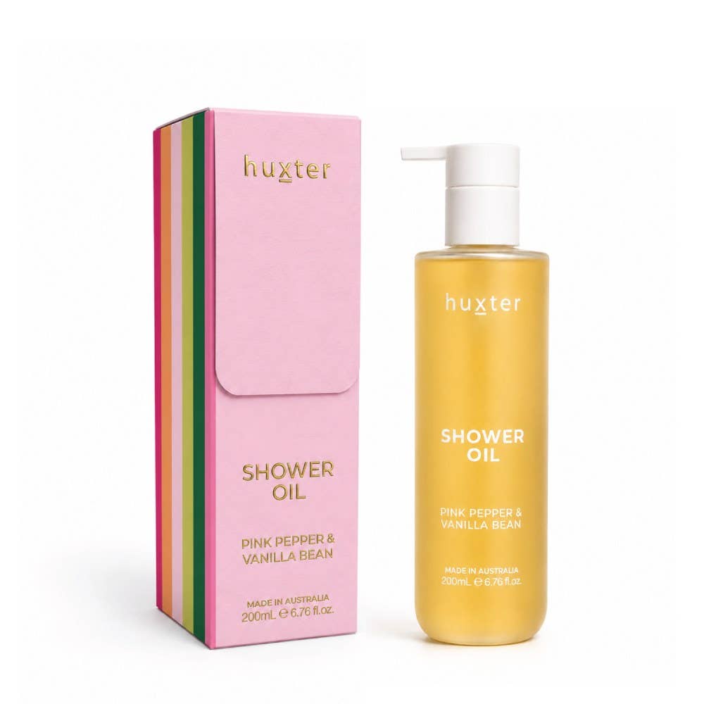 200ml Shower Oil Boxed - Adorned Xmas - Pink Pepper & Vanilla Bean