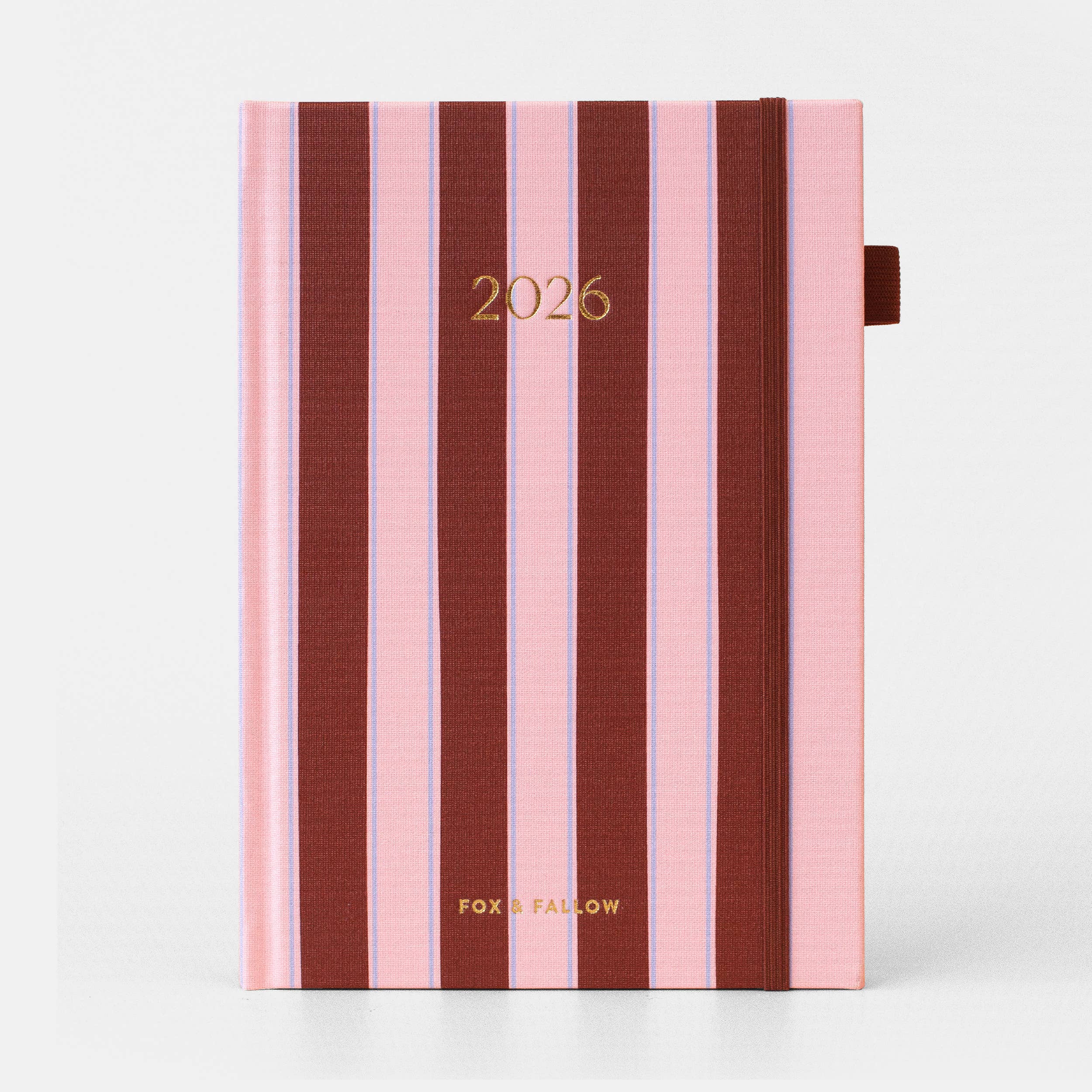 2026 Burgundy Stripe A5 Vertical Planner