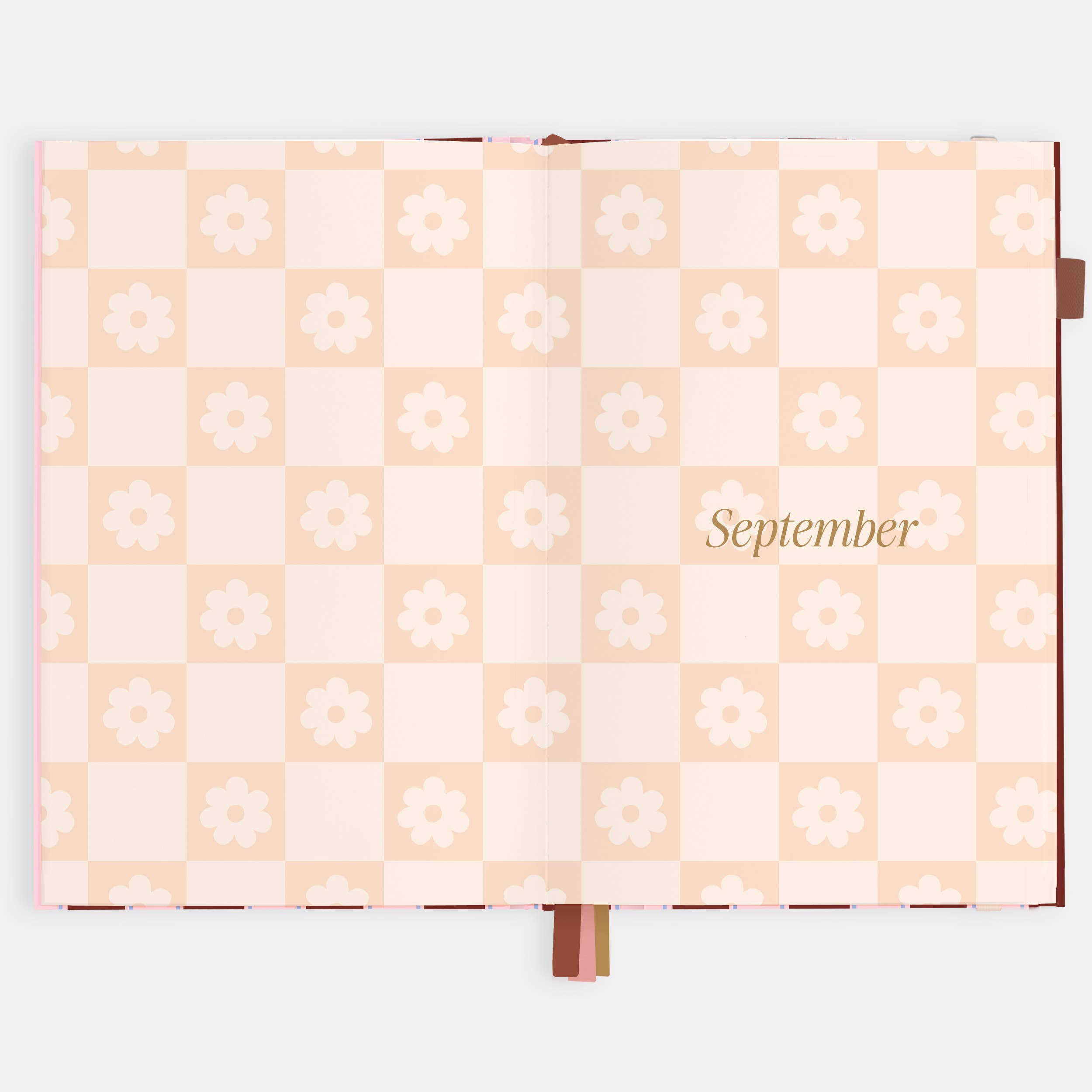 2026 Burgundy Stripe A5 Vertical Planner