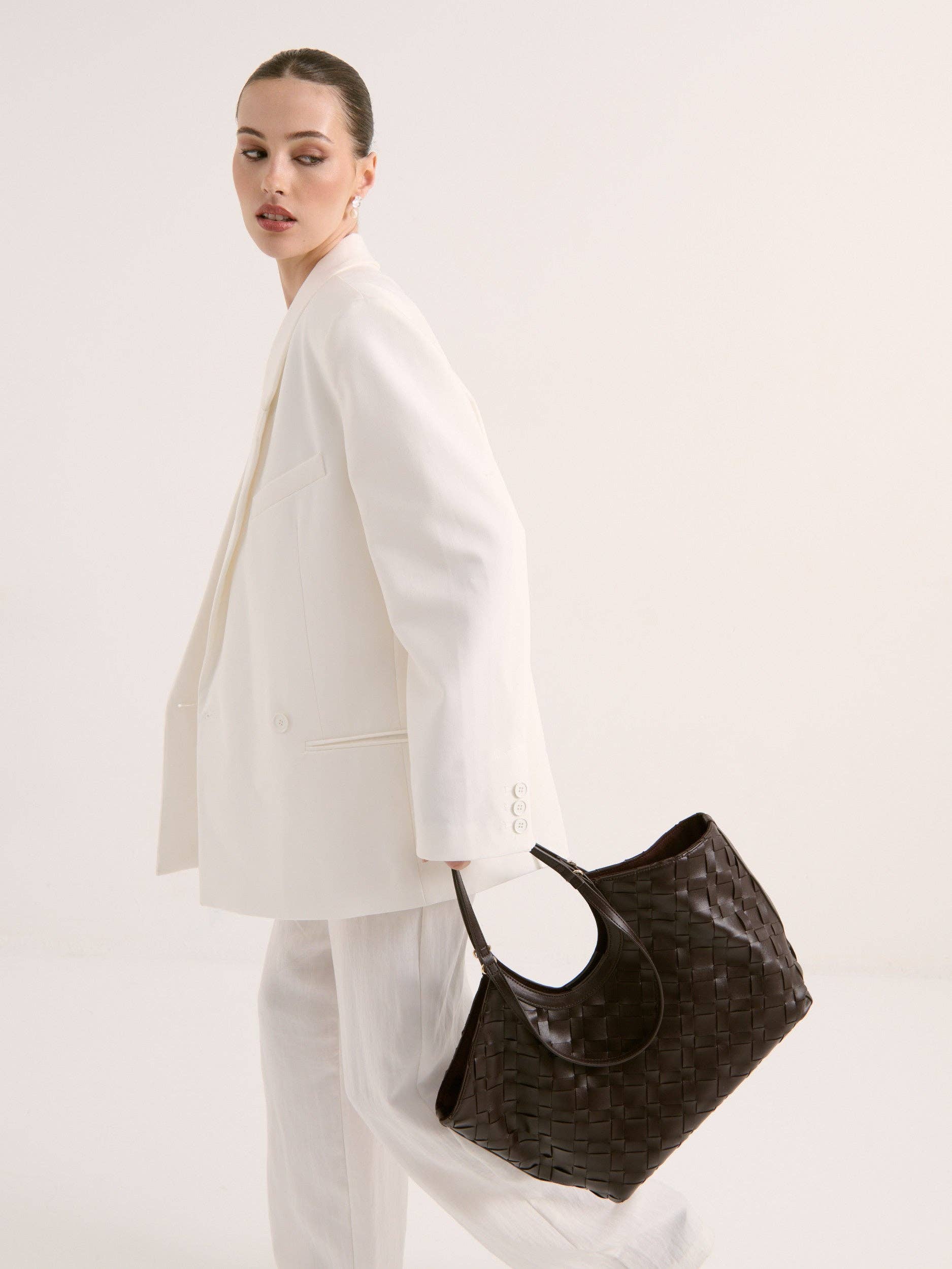 The Everyday Woven Brown Tote Bag