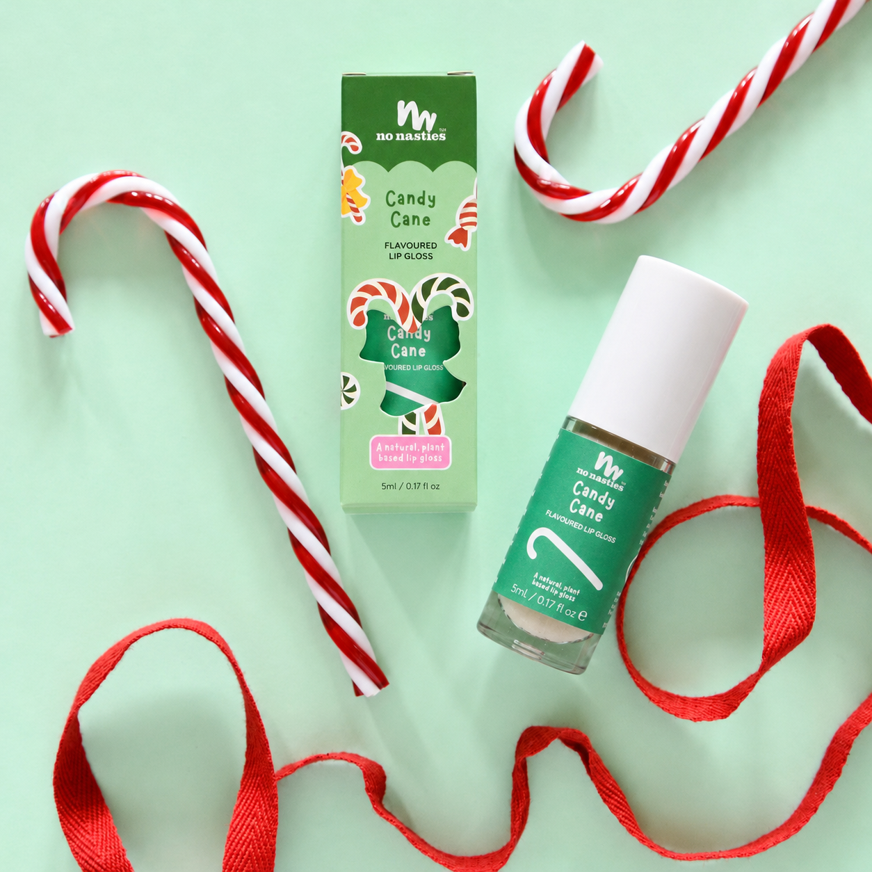 Candy Cane Natural Kids Lip Gloss Christmas