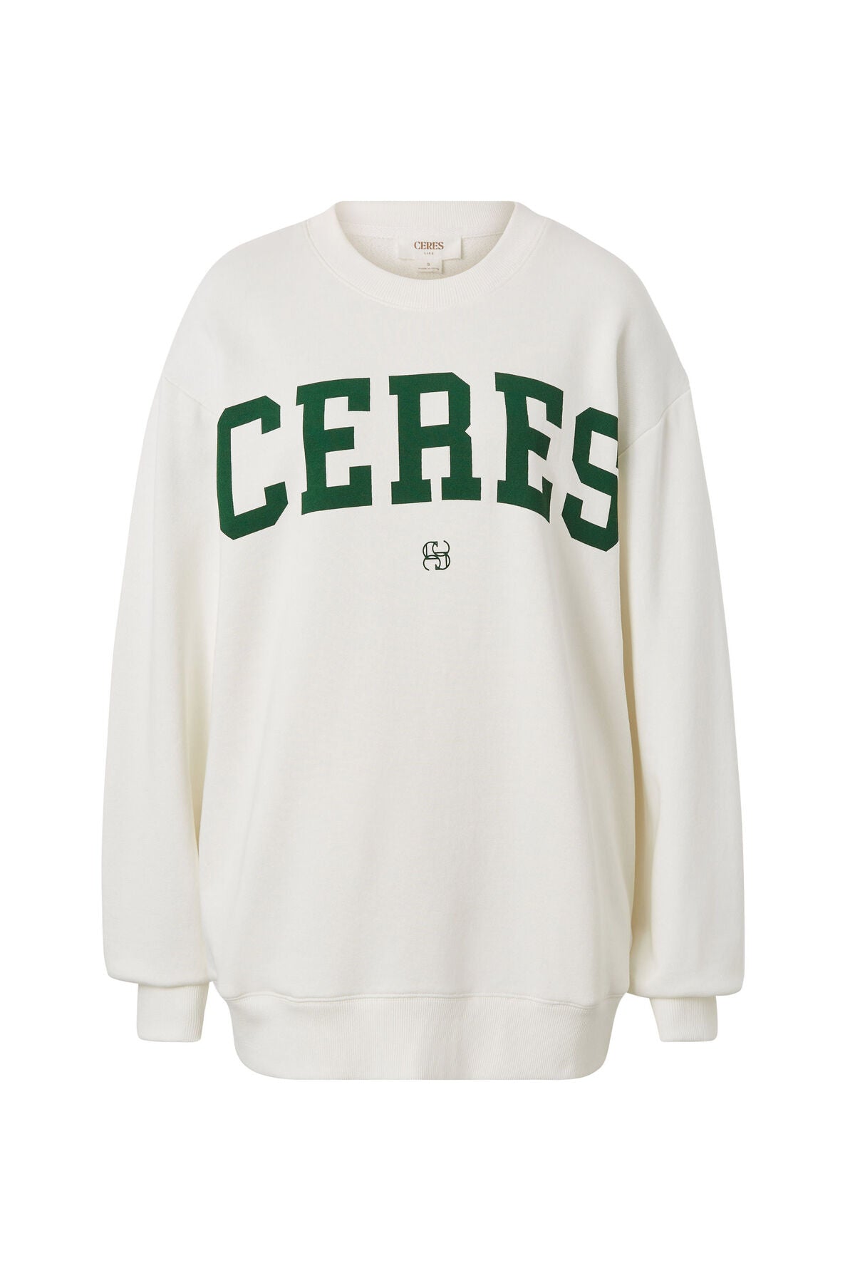 Oversized Slouch Crew - Warm White Logo