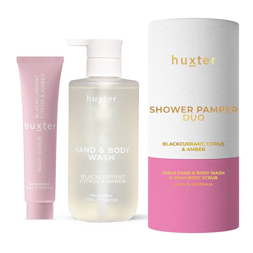 Shower Pamper Duo - Xmas Flowers Collection - Blackcurrant, Citrus & Amber