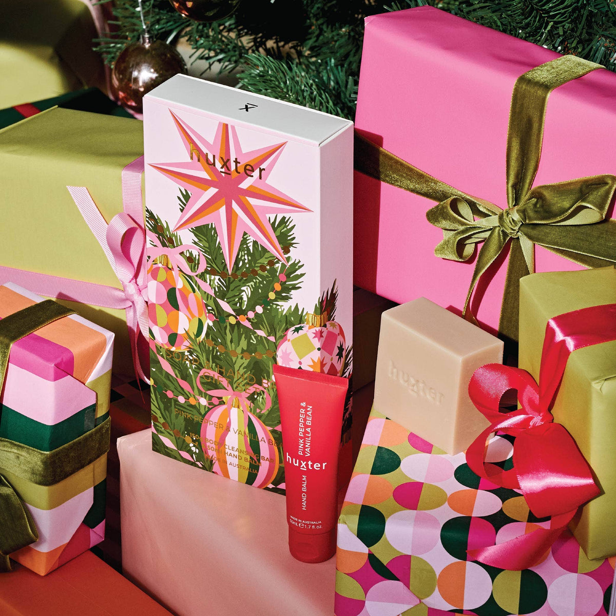 Soap & Hand Balm Gift Set - Adorned Xmas - Pink Pepper & Vanilla Bean