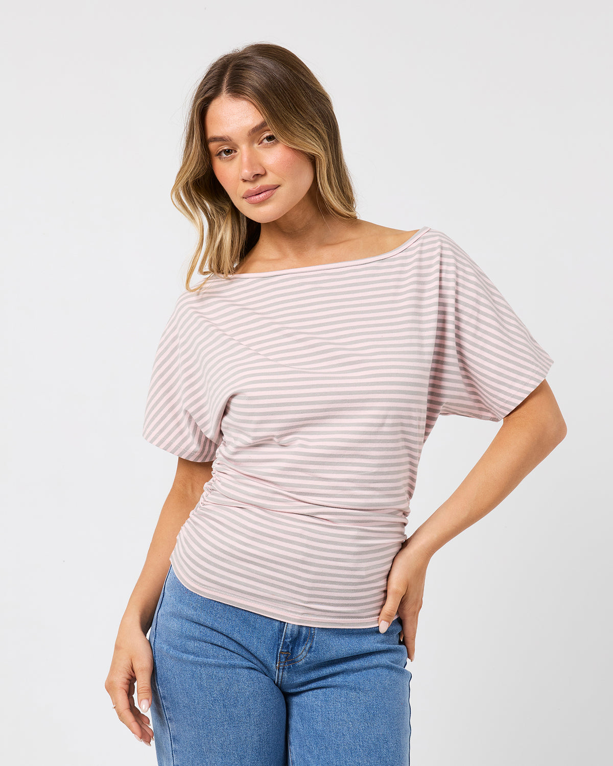 Lune stipe top - Light Pink