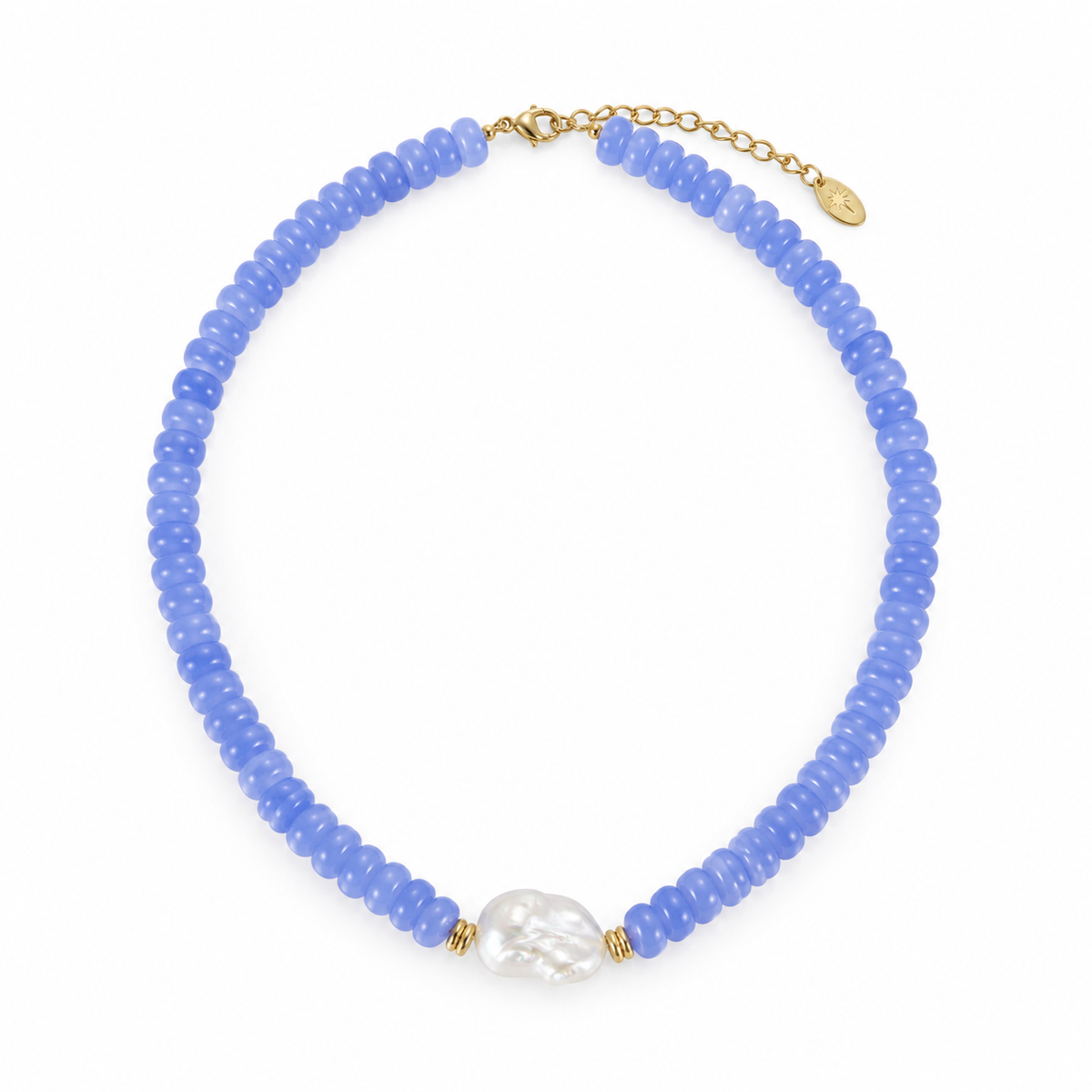 Aelia Periwinkle Beaded & Freshwater Pearl Necklace