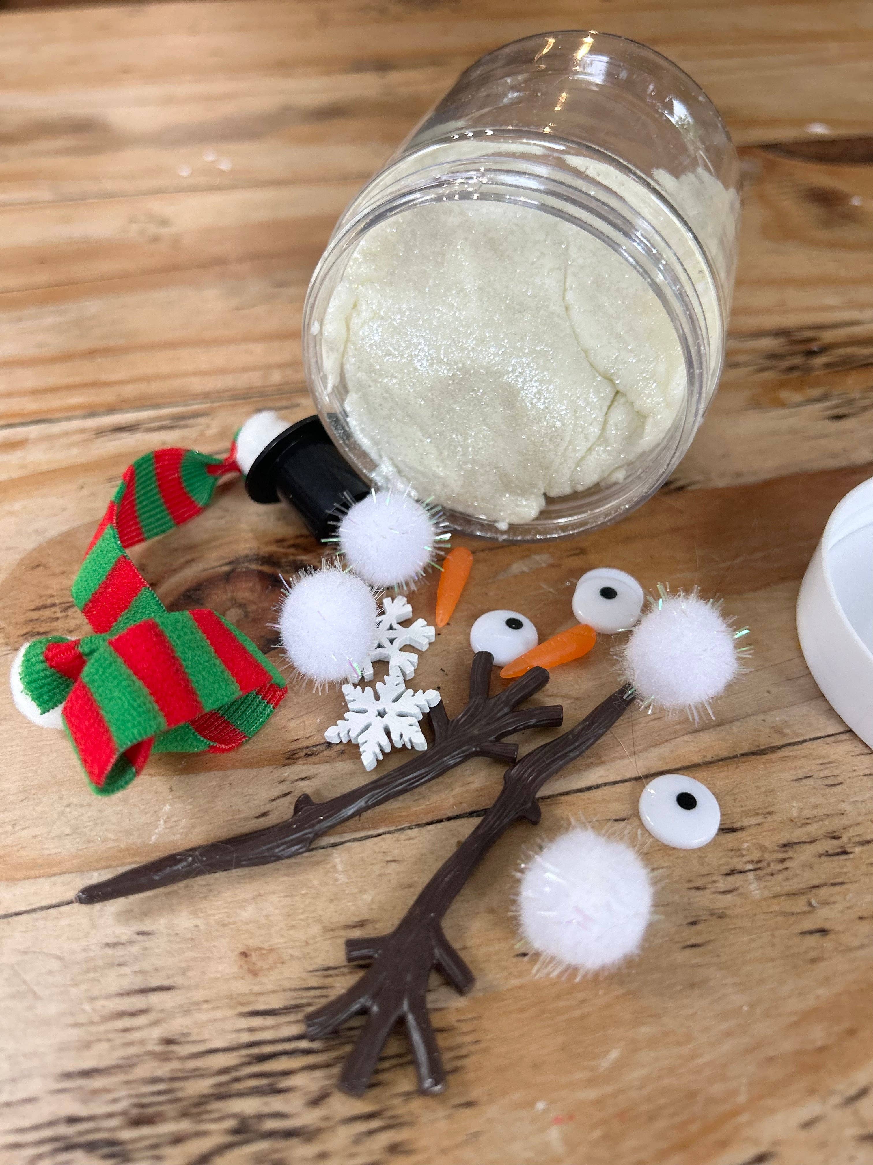 Snowman Playdough to Go