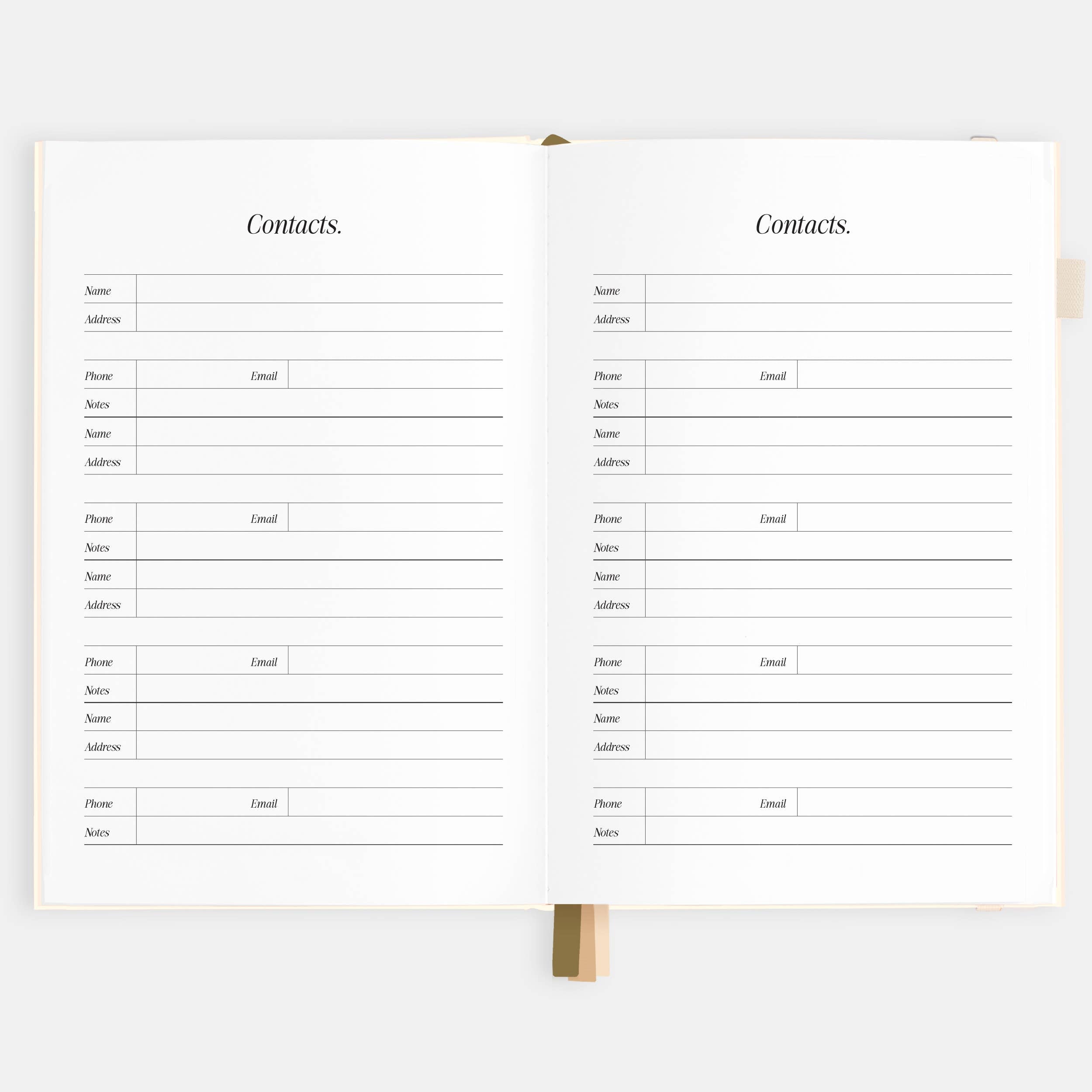2026 Creme A5 Vertical Planner