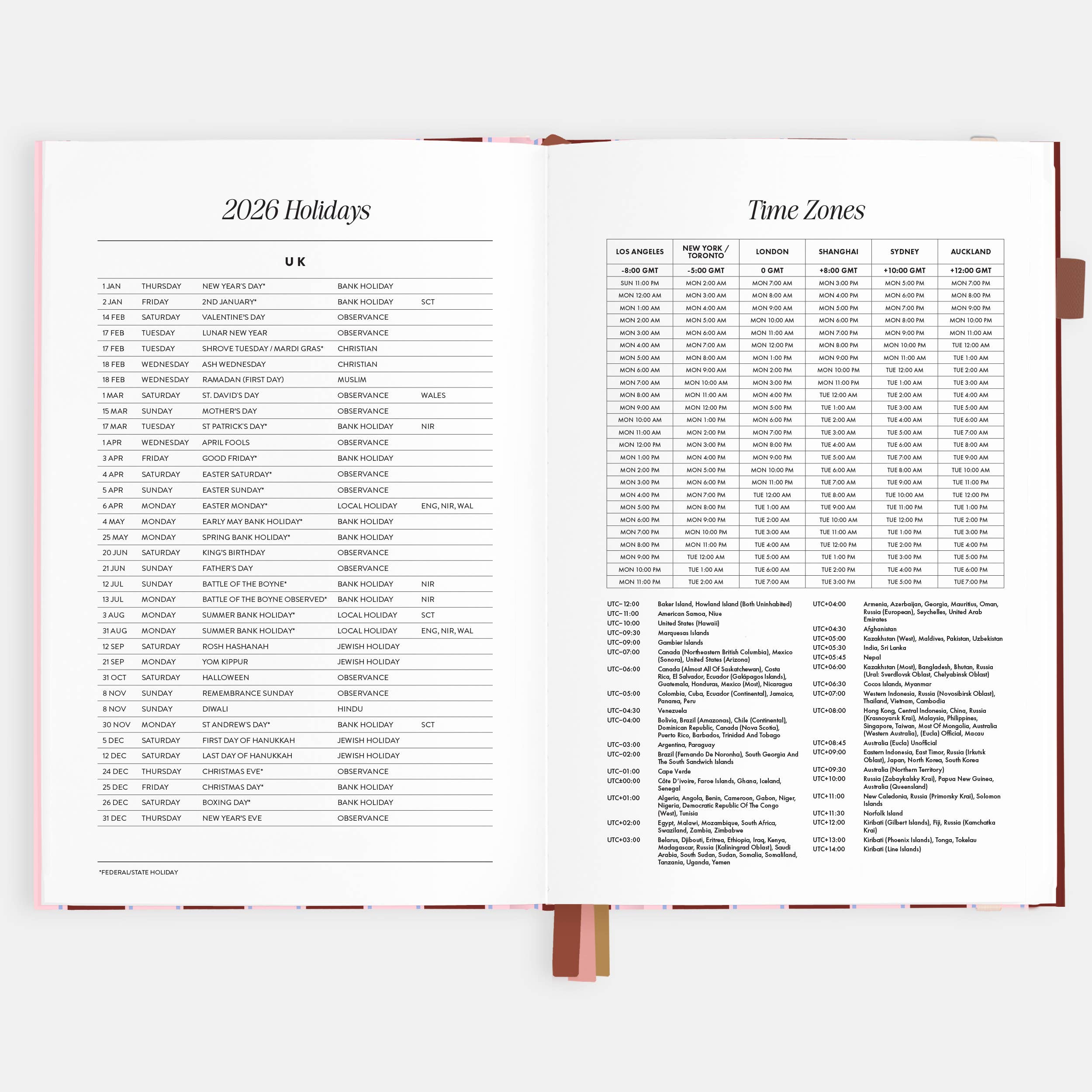 2026 Burgundy Stripe A5 Vertical Planner
