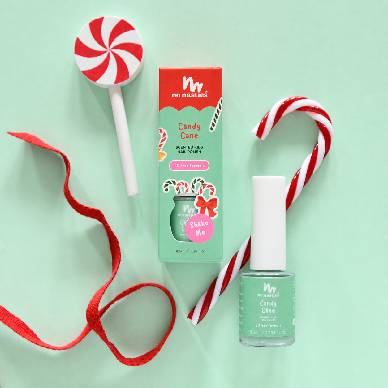 Water Based Scented Scratch Off Kids Nail Polish - Candy Cane