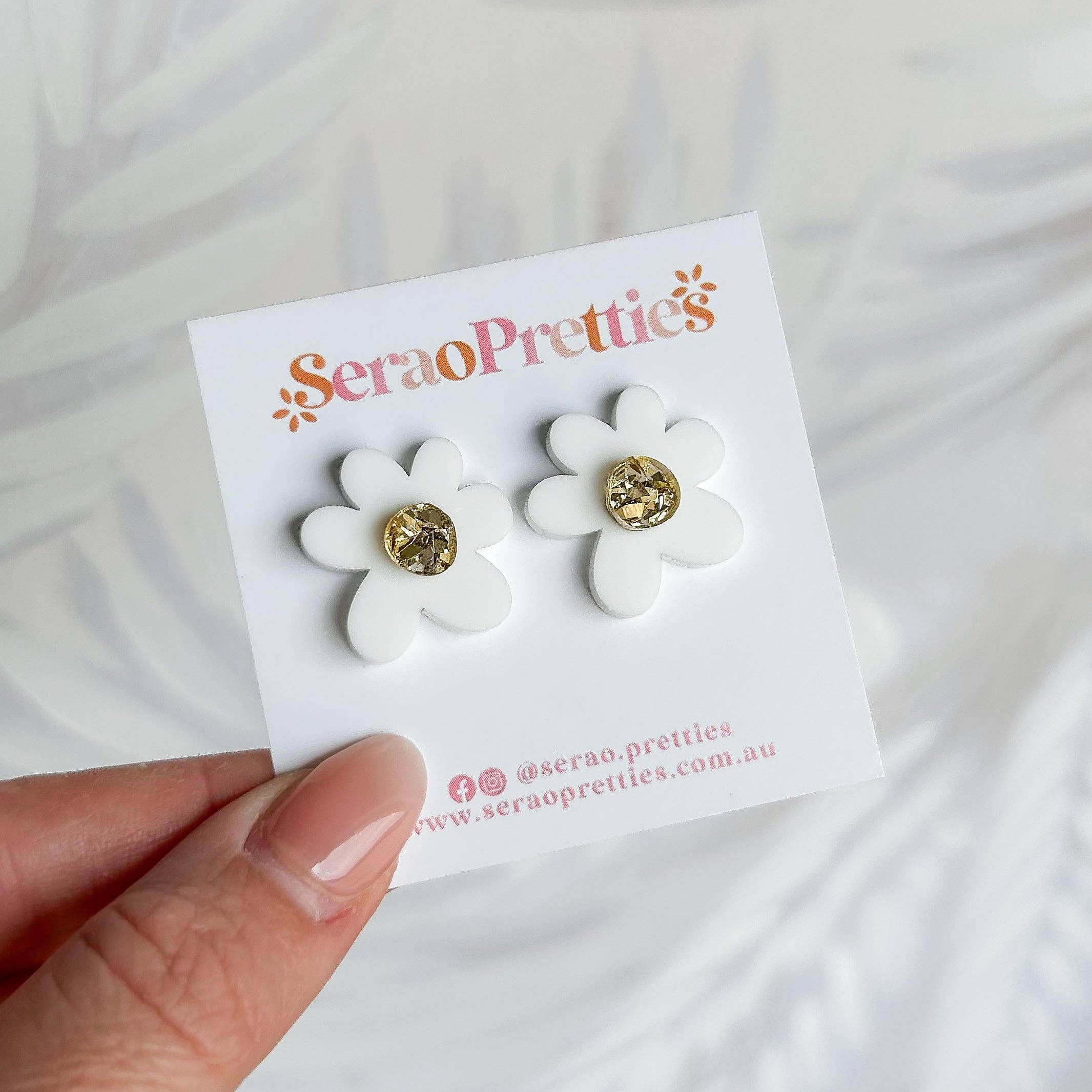 White Sophia Studs