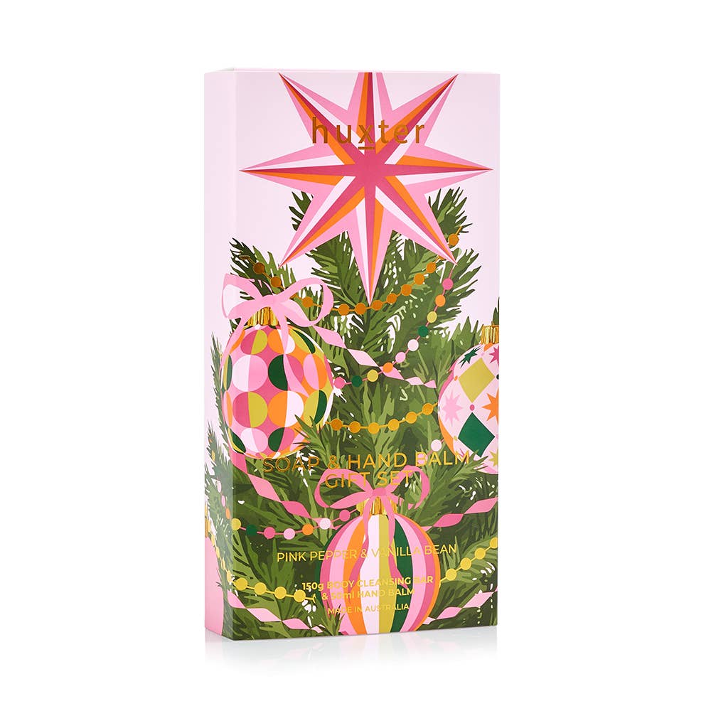 Soap & Hand Balm Gift Set - Adorned Xmas - Pink Pepper & Vanilla Bean