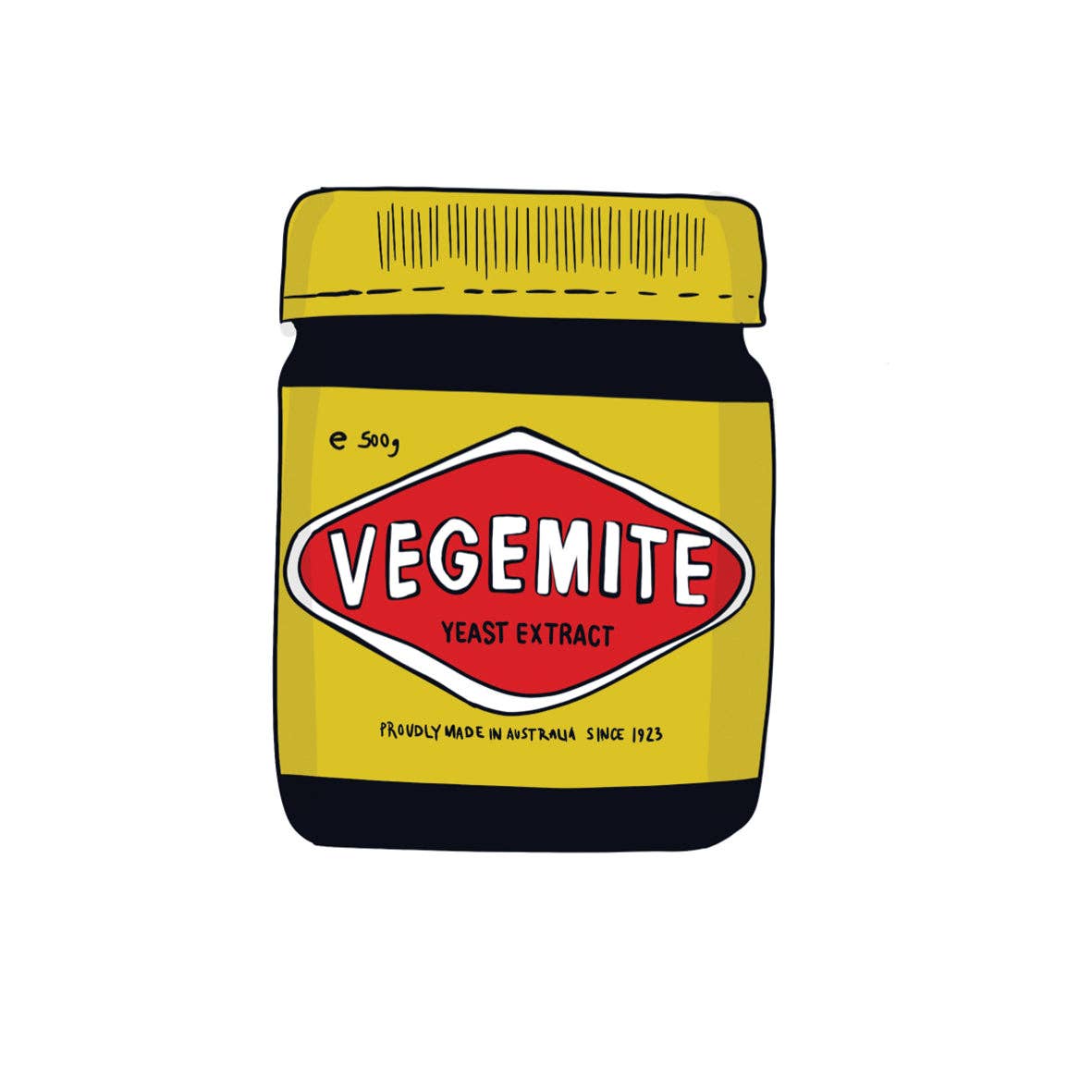 Set of Fun Foodie Fridge Magnets featuring iconic Australiana symbols by Big Bite Studios, colorful and playful kitchen decor.