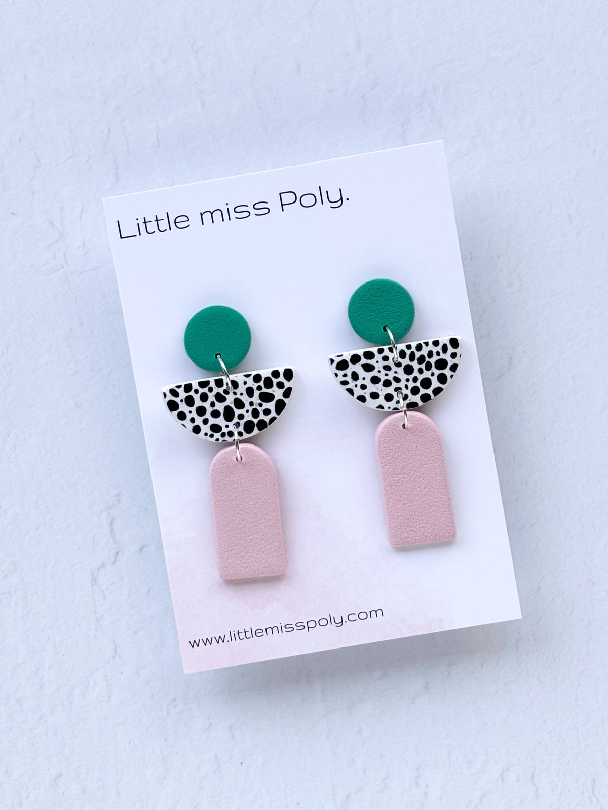 Cleo Dangle - Forest Green & Dusty Pink