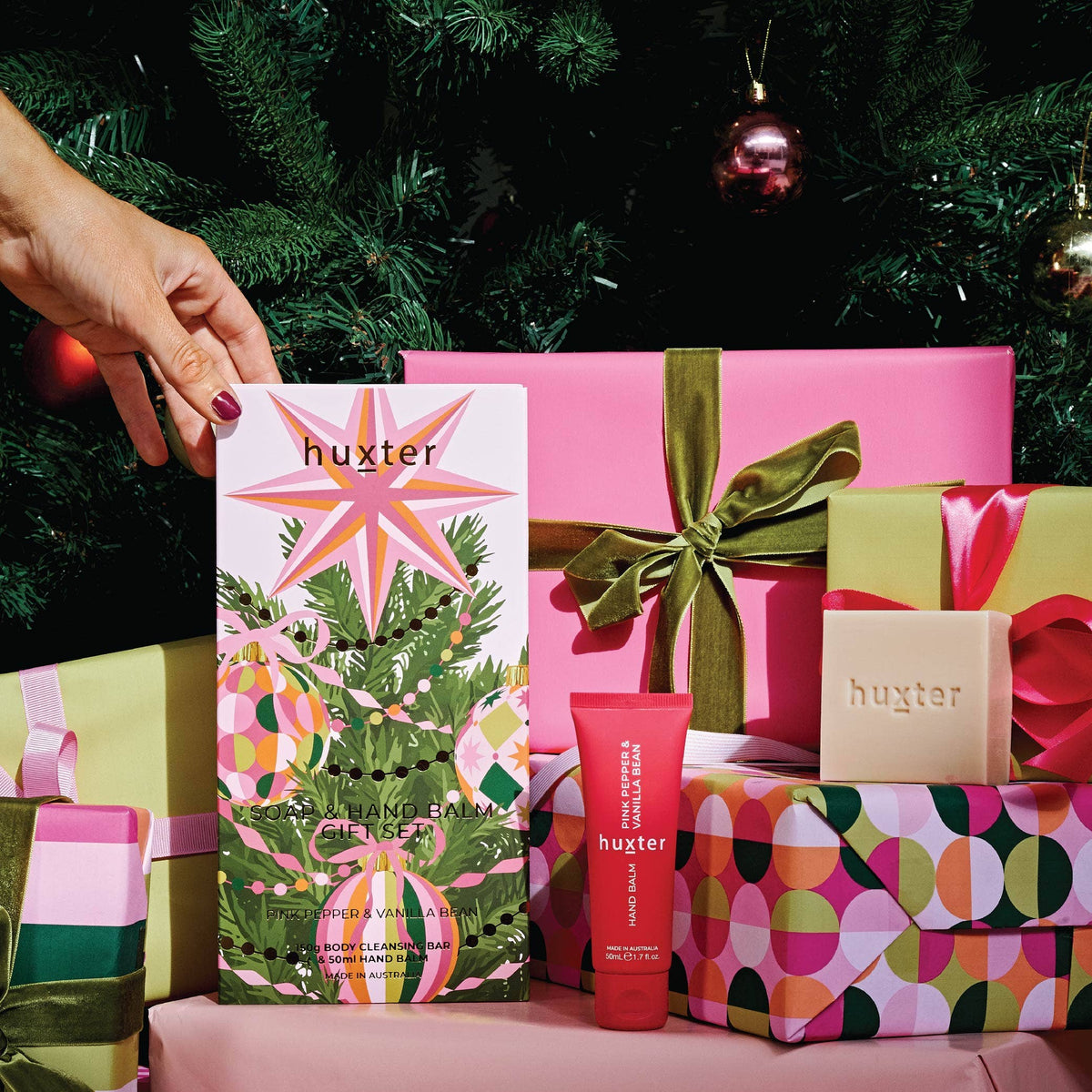 Soap & Hand Balm Gift Set - Adorned Xmas - Pink Pepper & Vanilla Bean