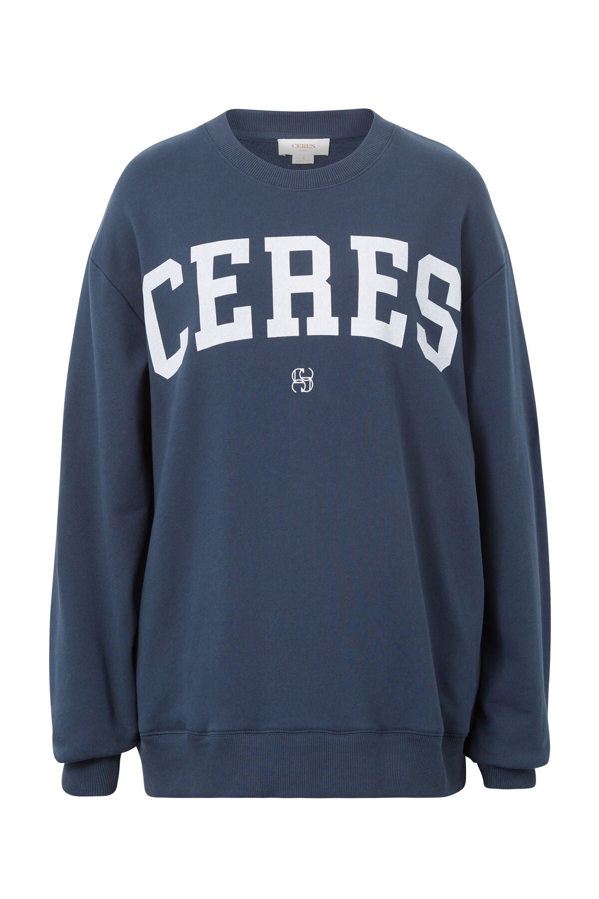 Oversized Slouchy Crew - Smoke Blue