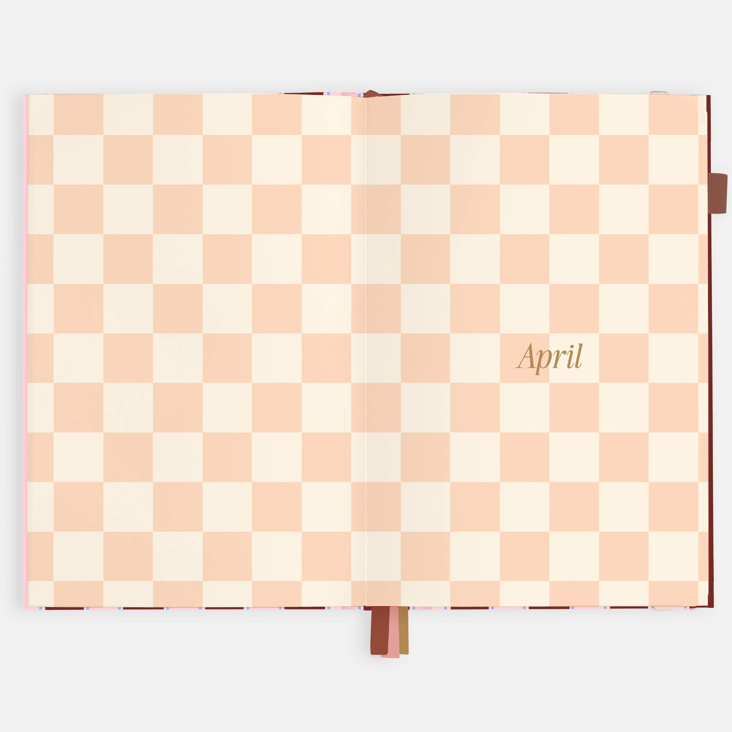 2026 Burgundy Stripe A5 Vertical Planner
