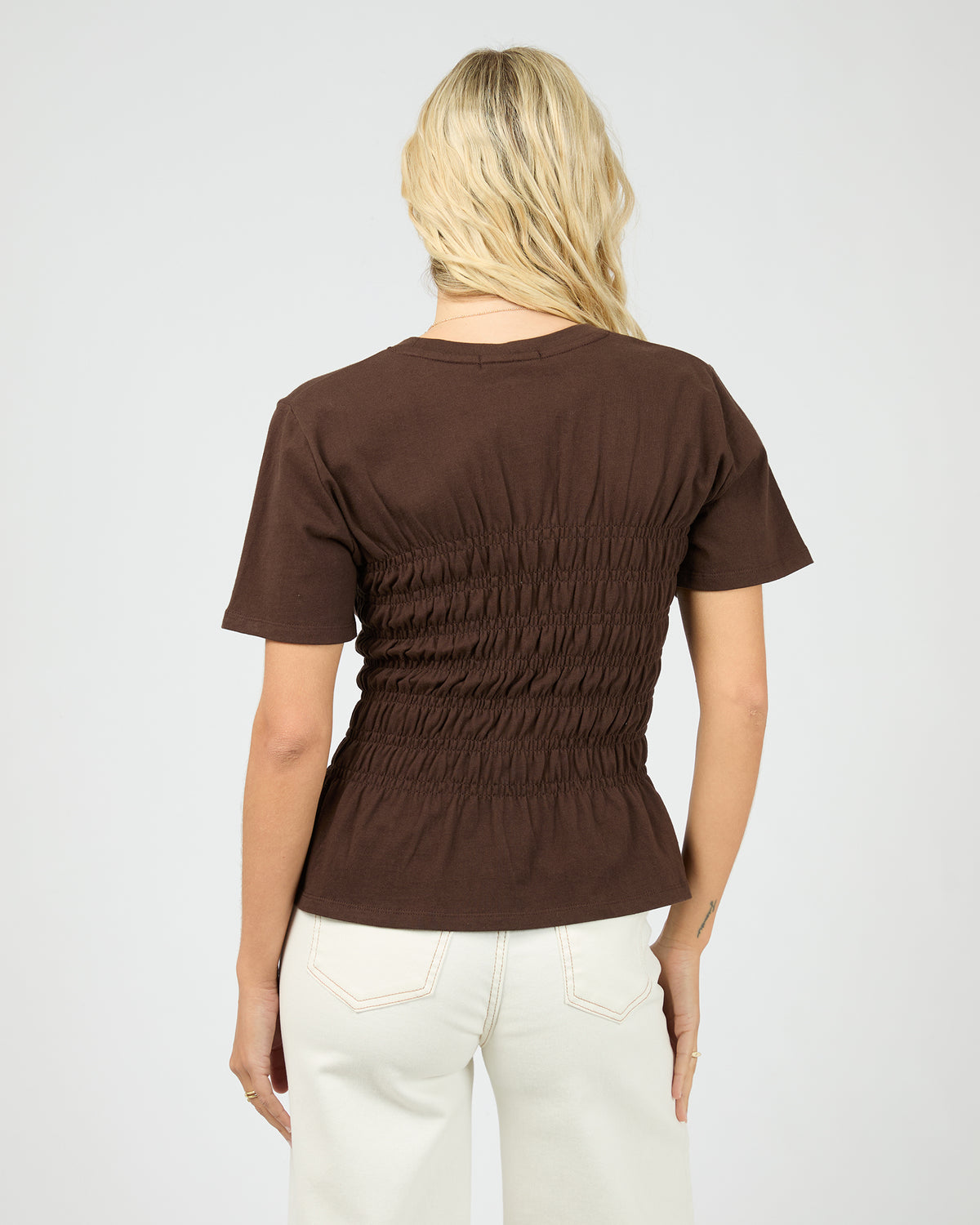 LIPA RUCHED TOP BROWN