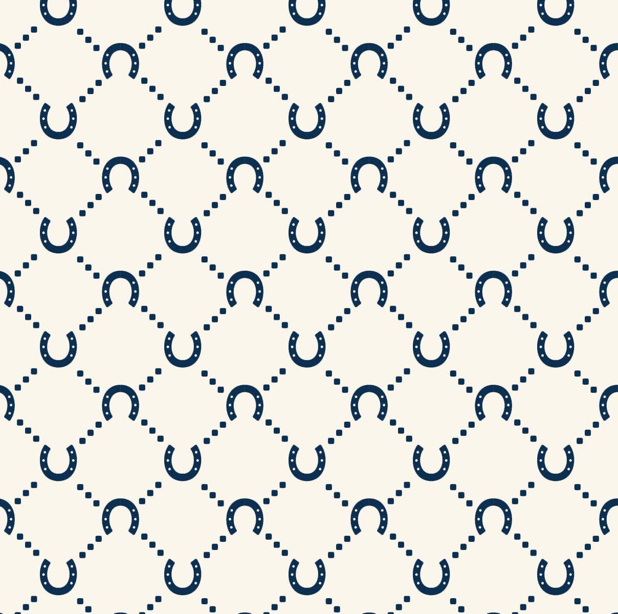 Medium insulated tote bag in navy with horseshoe pattern from Project Ten Pty Ltd, showing the front view with handles.