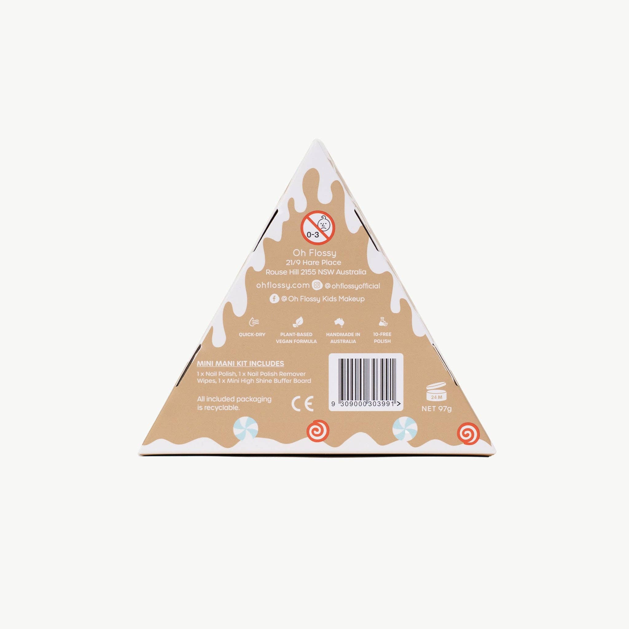 Oh Flossy Christmas Gingerbread House Mini Mani Set