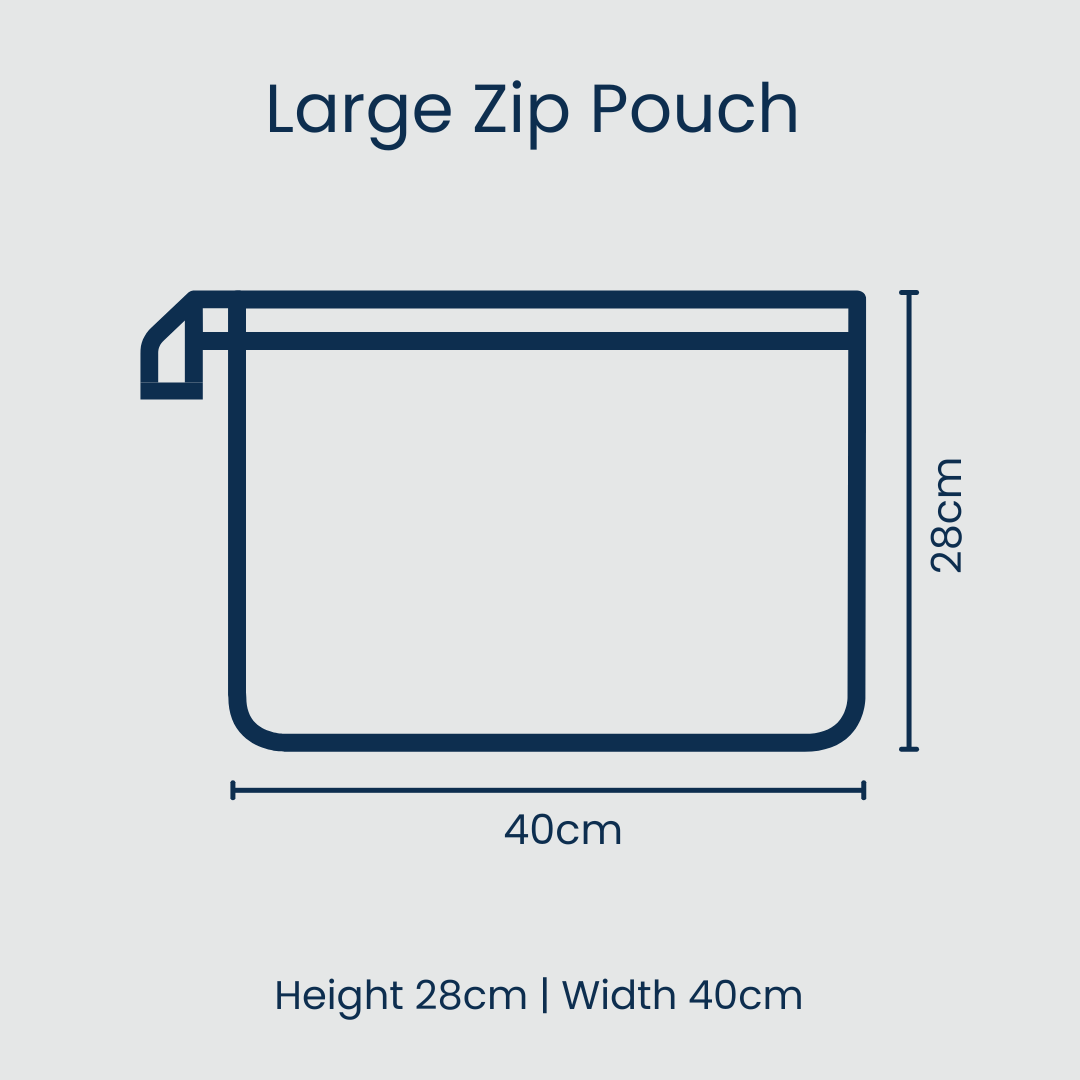 Clear Zip Pouch Bundle (x3 sizes) – Red
