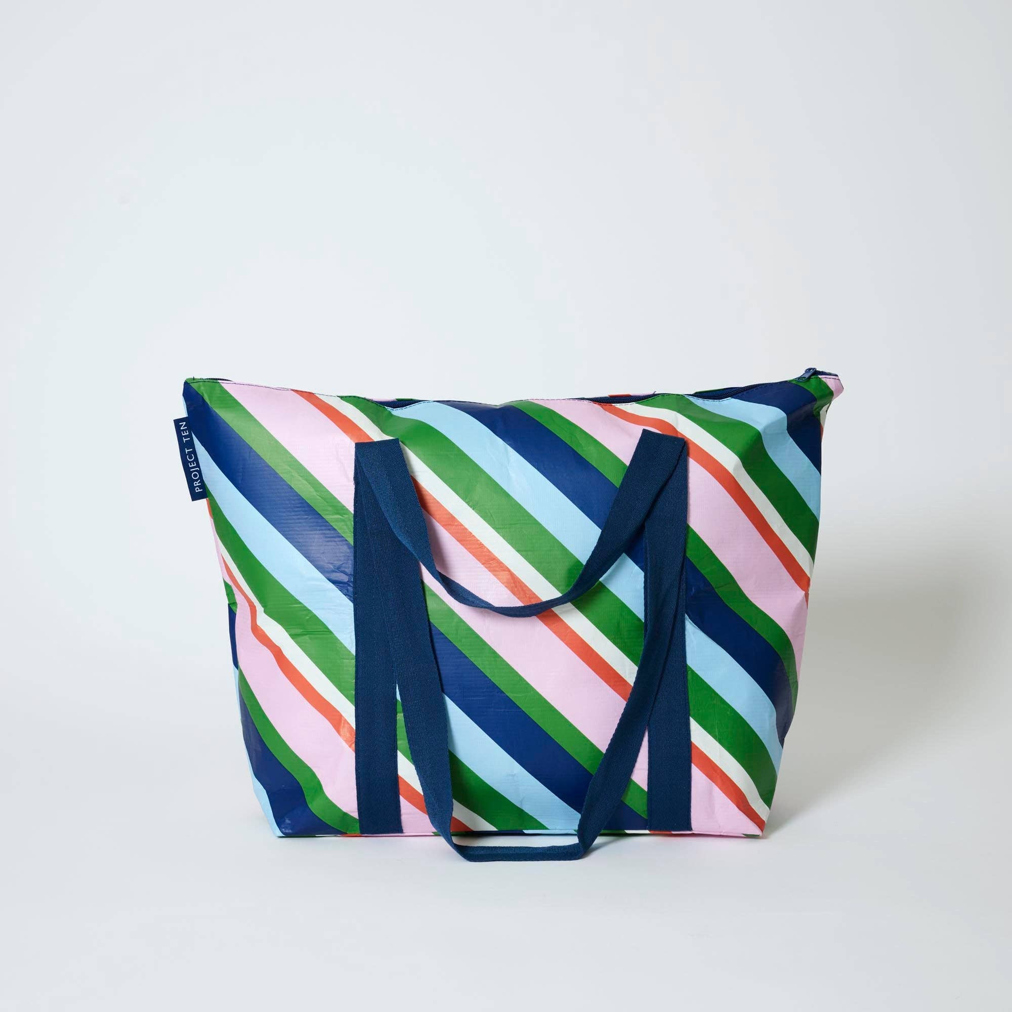 Zip Medium Tote – Rugby Stripe