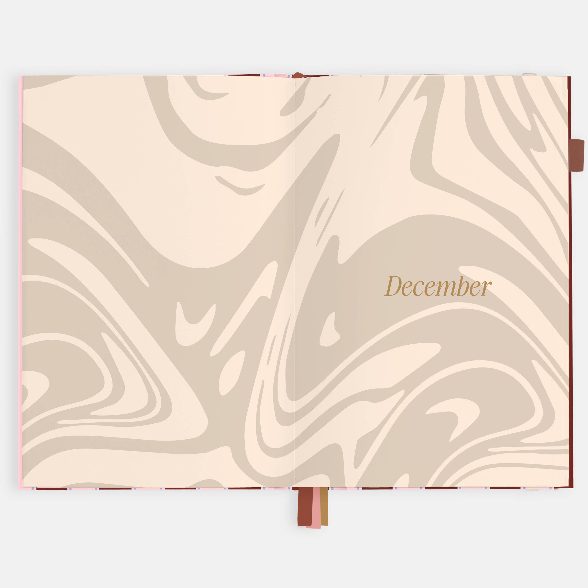 2026 Burgundy Stripe A5 Vertical Planner