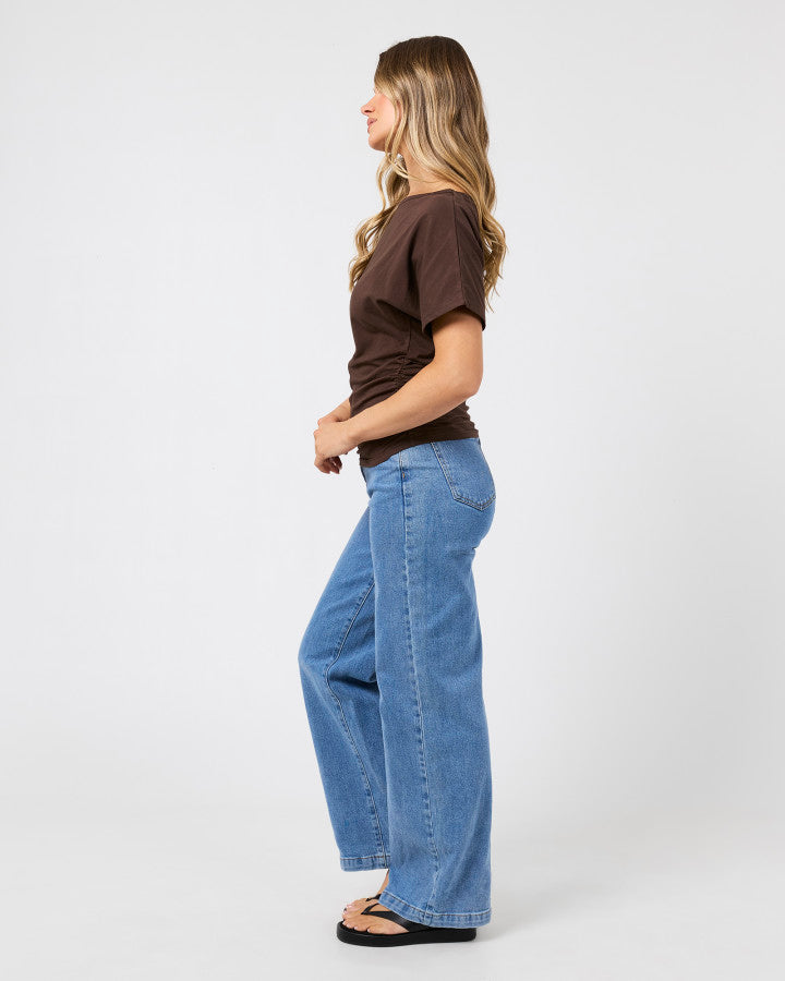 LUNE OFF SHOULDER TOP - Chocolate