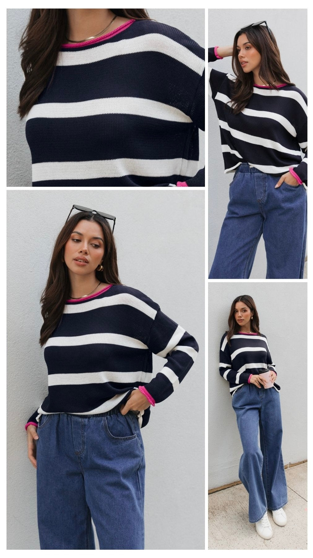 Label of Love Stripe Tipped Jumper