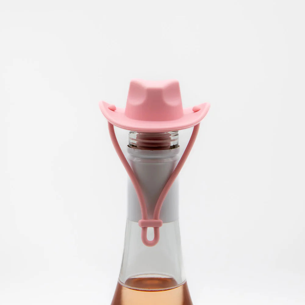 YEEHAW COWBOY HAT WINE BOTTLE STOPPER - Pink