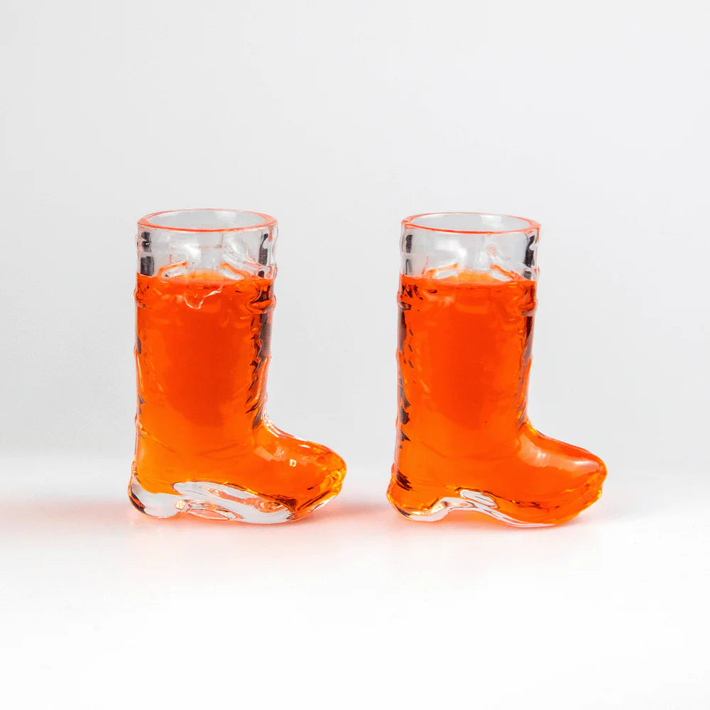 GLASS COWBOY BOOT SHOT GLASSES - 2Pk