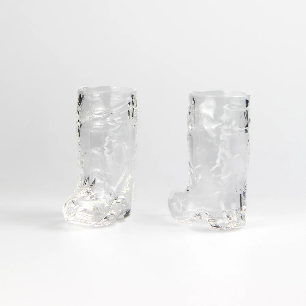 GLASS COWBOY BOOT SHOT GLASSES - 2Pk