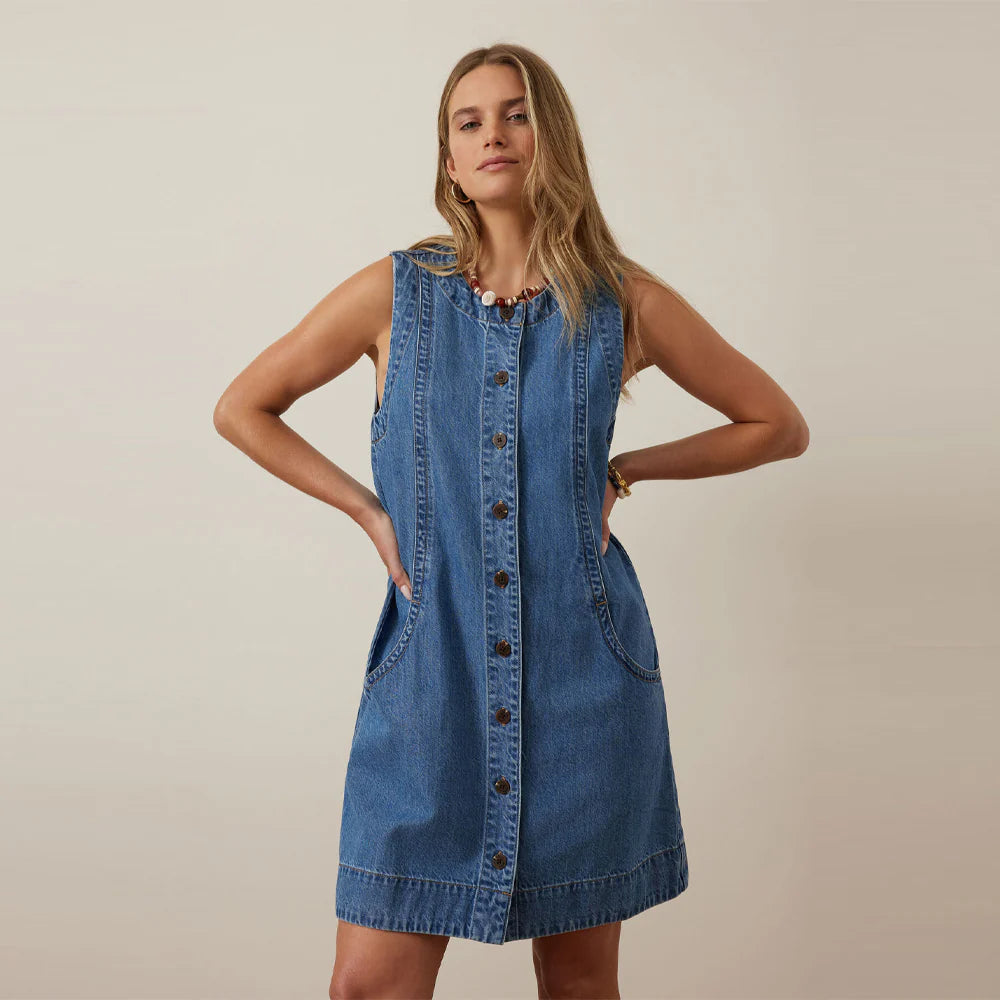 Suki Shift Dress - Fresh Indigo