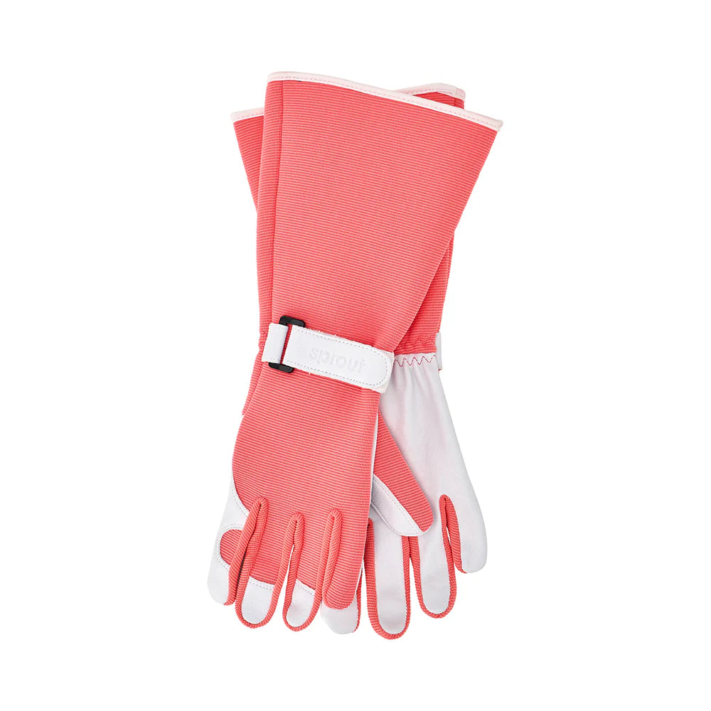 Sprout Long Sleeve Garden Gloves - Coral