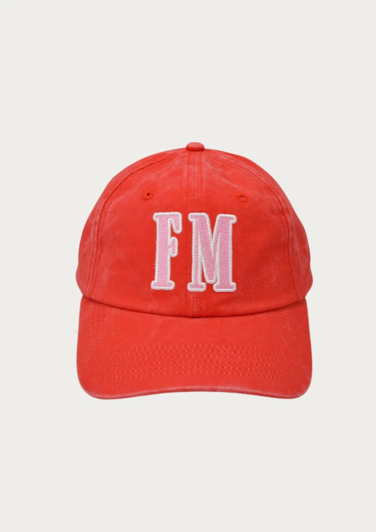 FM INITIALS CAP - RED/PINK