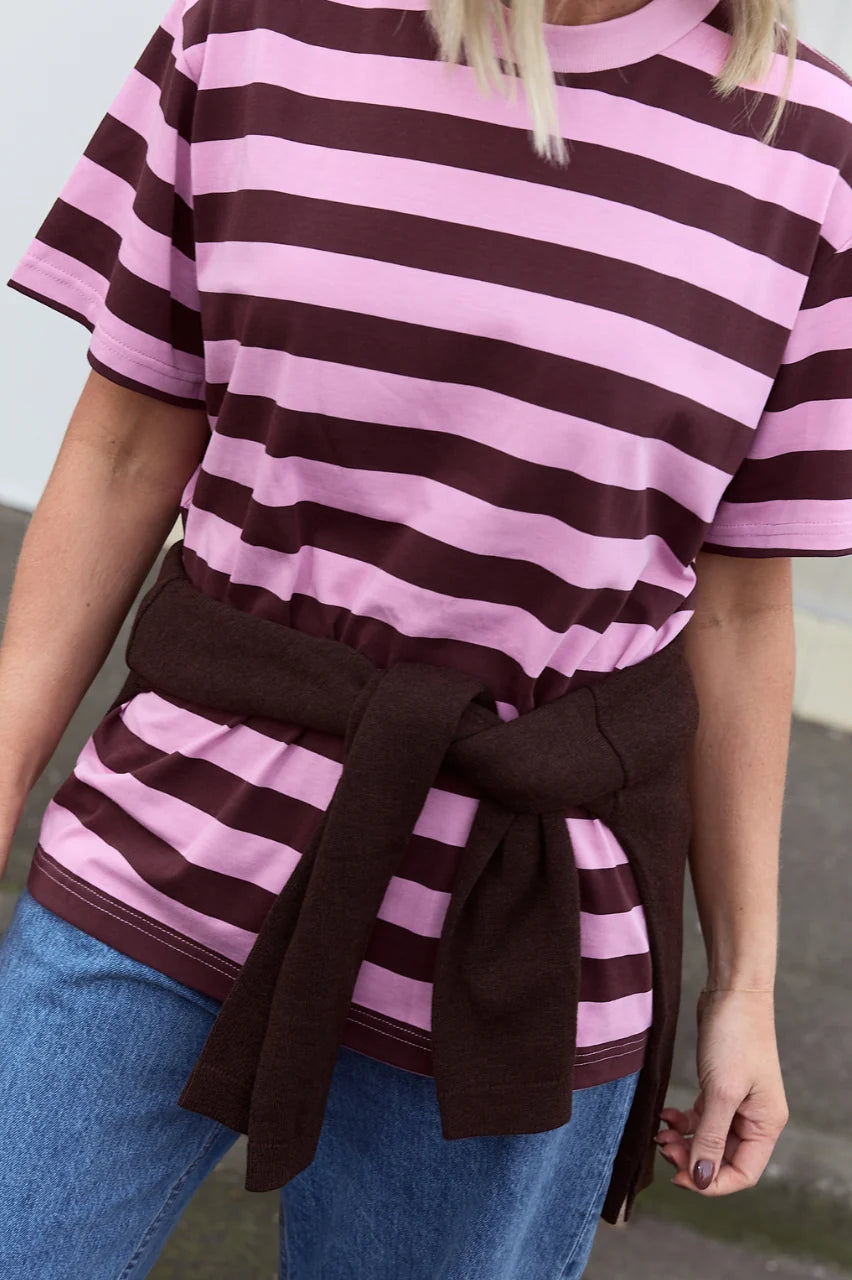 Carter Bold Tee - Violet Plum Stripe