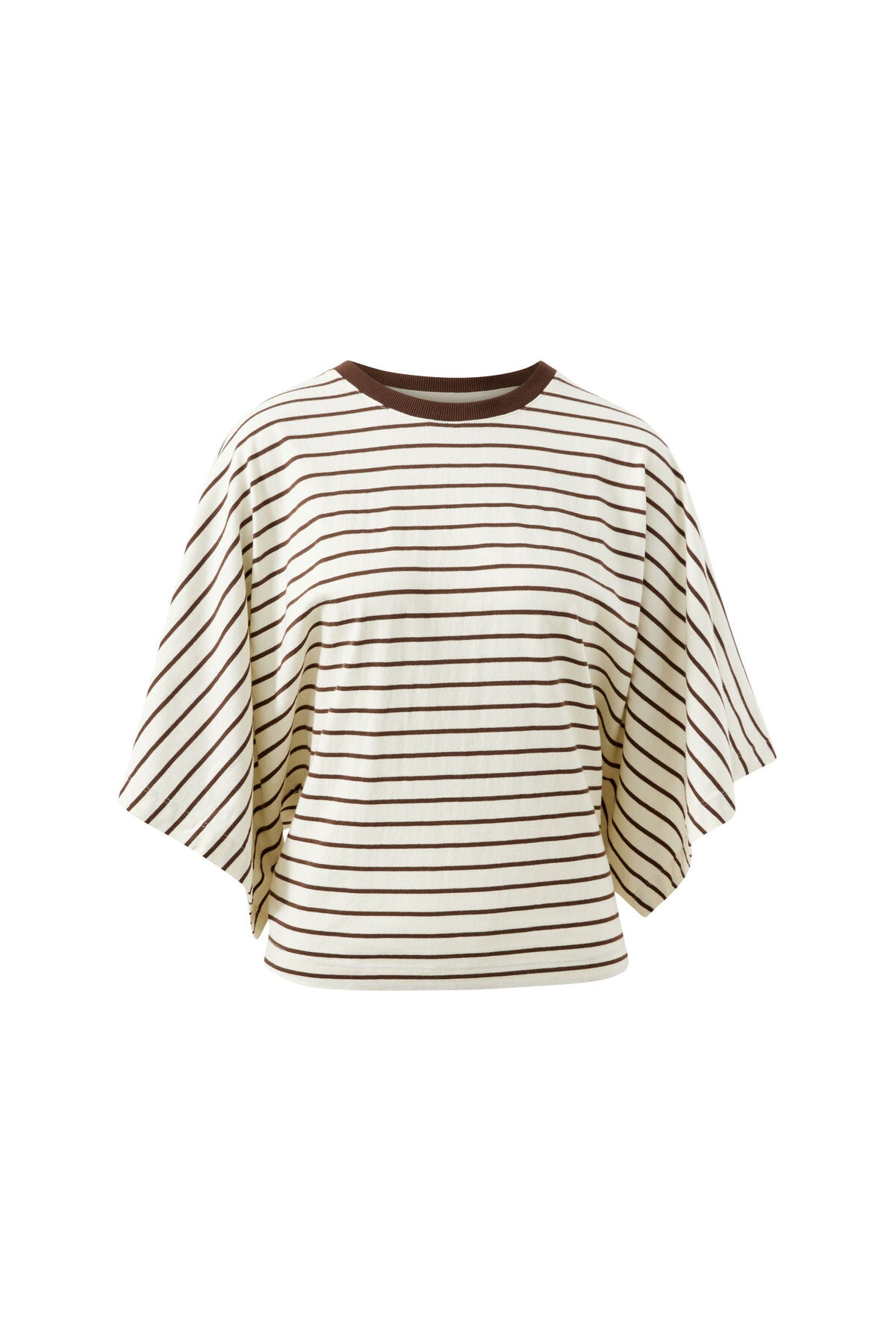 Lucy Relaxed Sleeve Tee - Milk/Brunette Stripe