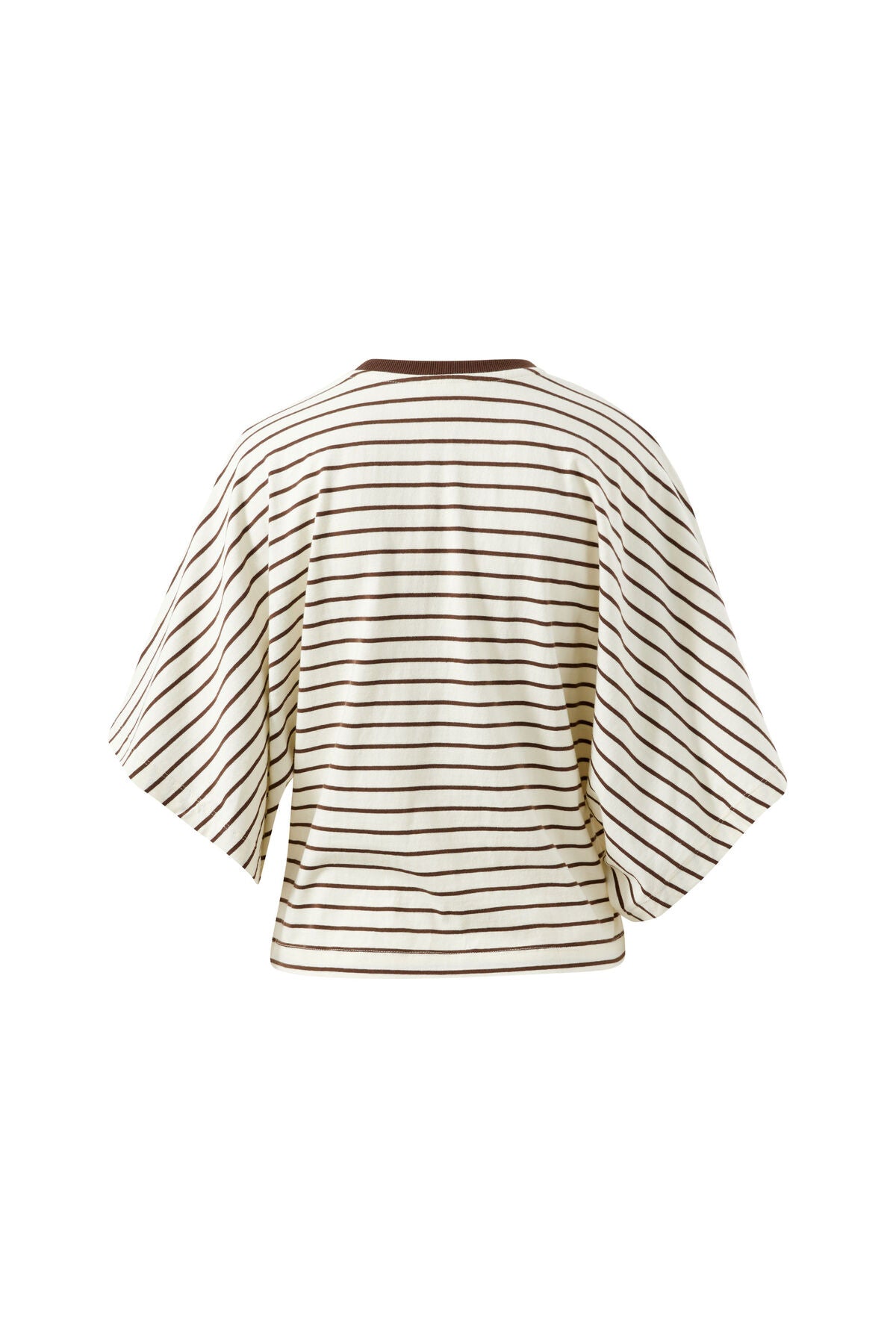 Lucy Relaxed Sleeve Tee - Milk/Brunette Stripe